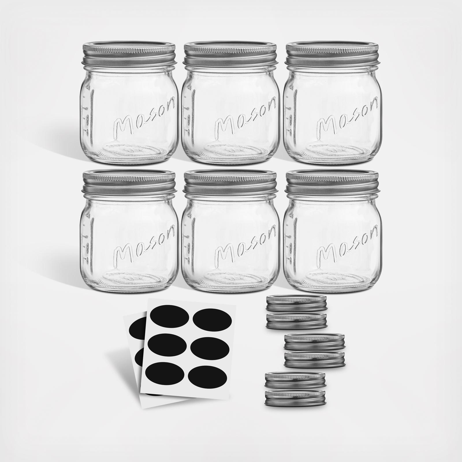 Regular Mason Jar with Airtight Lid, Set of 6
