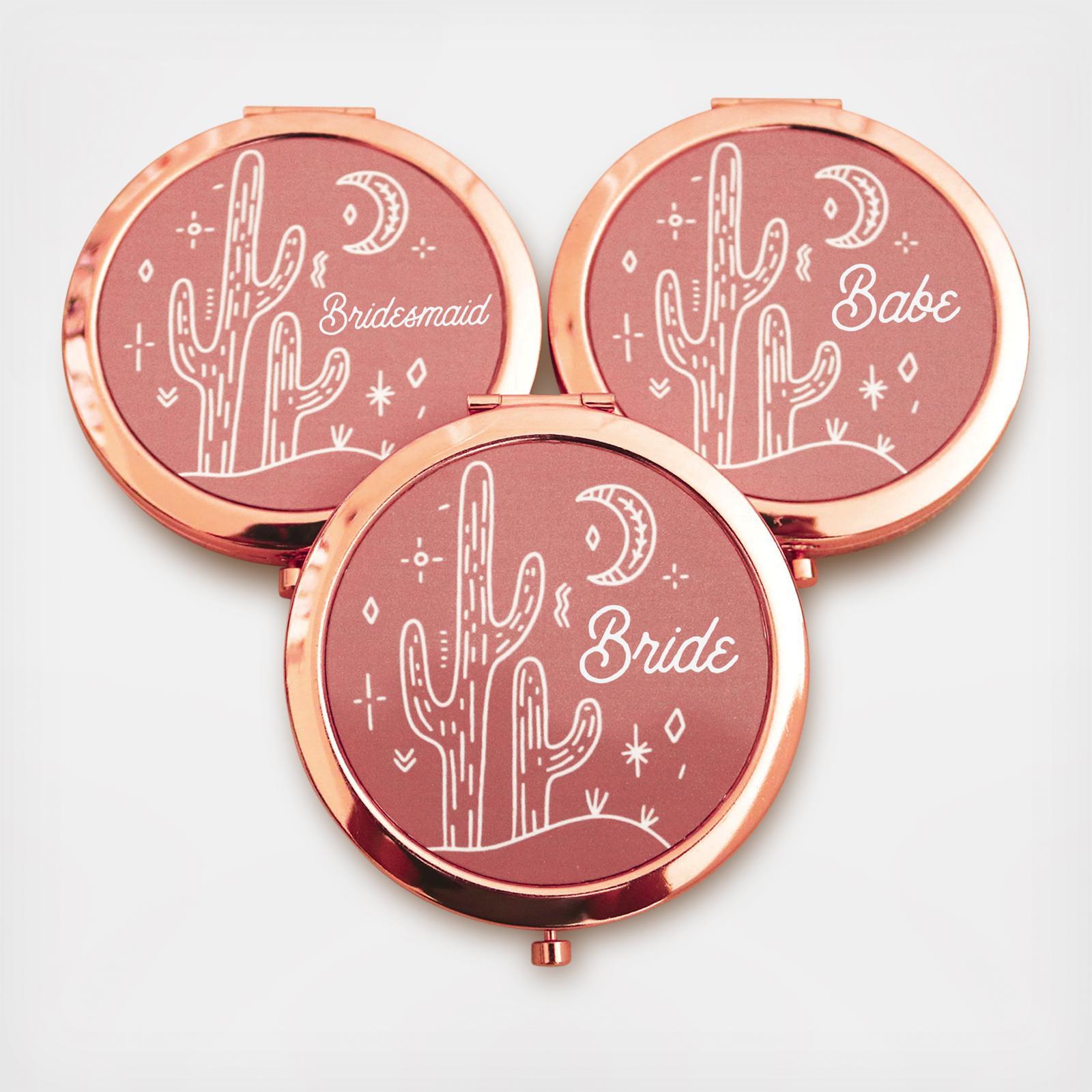 Bridal Party Desert Cactus Compact Mirror