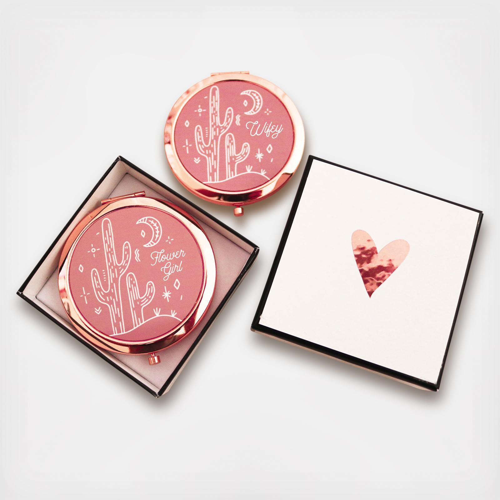 Bridal Party Desert Cactus Compact Mirror