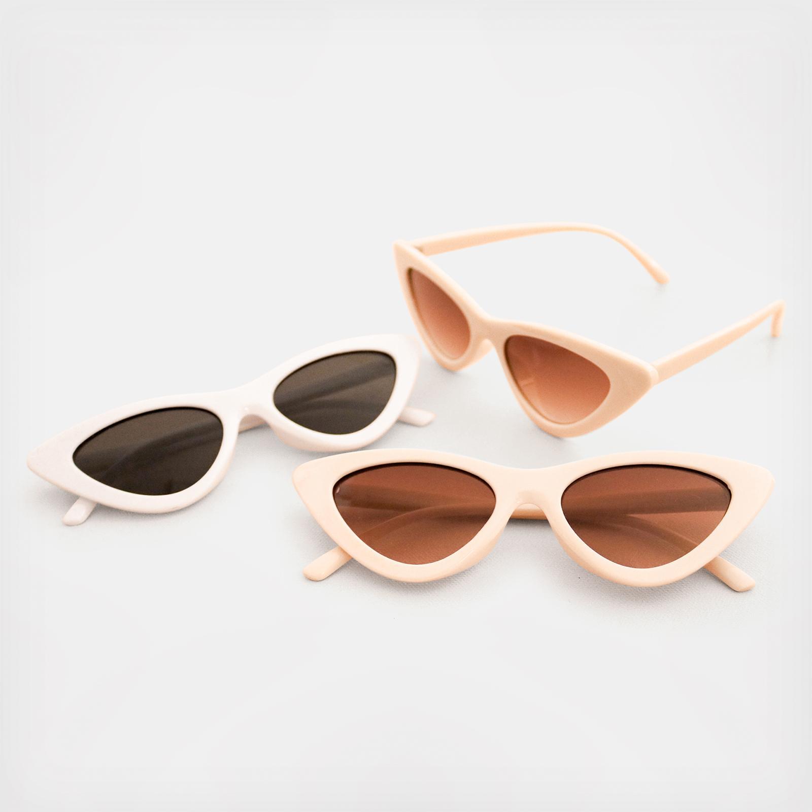 Blank Cat Eye Sunglasses, Set of 2