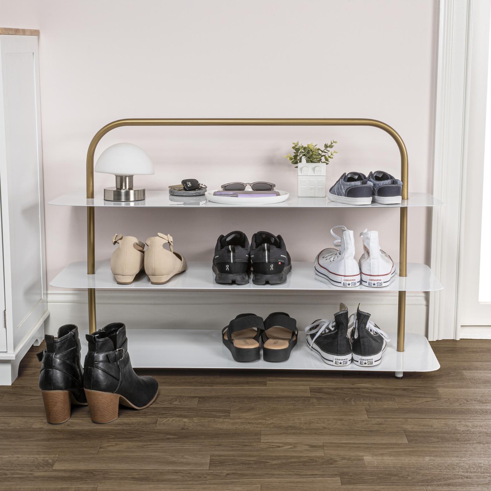 Minimalist 3-Tier Thin Flat Plate Shoe Rack