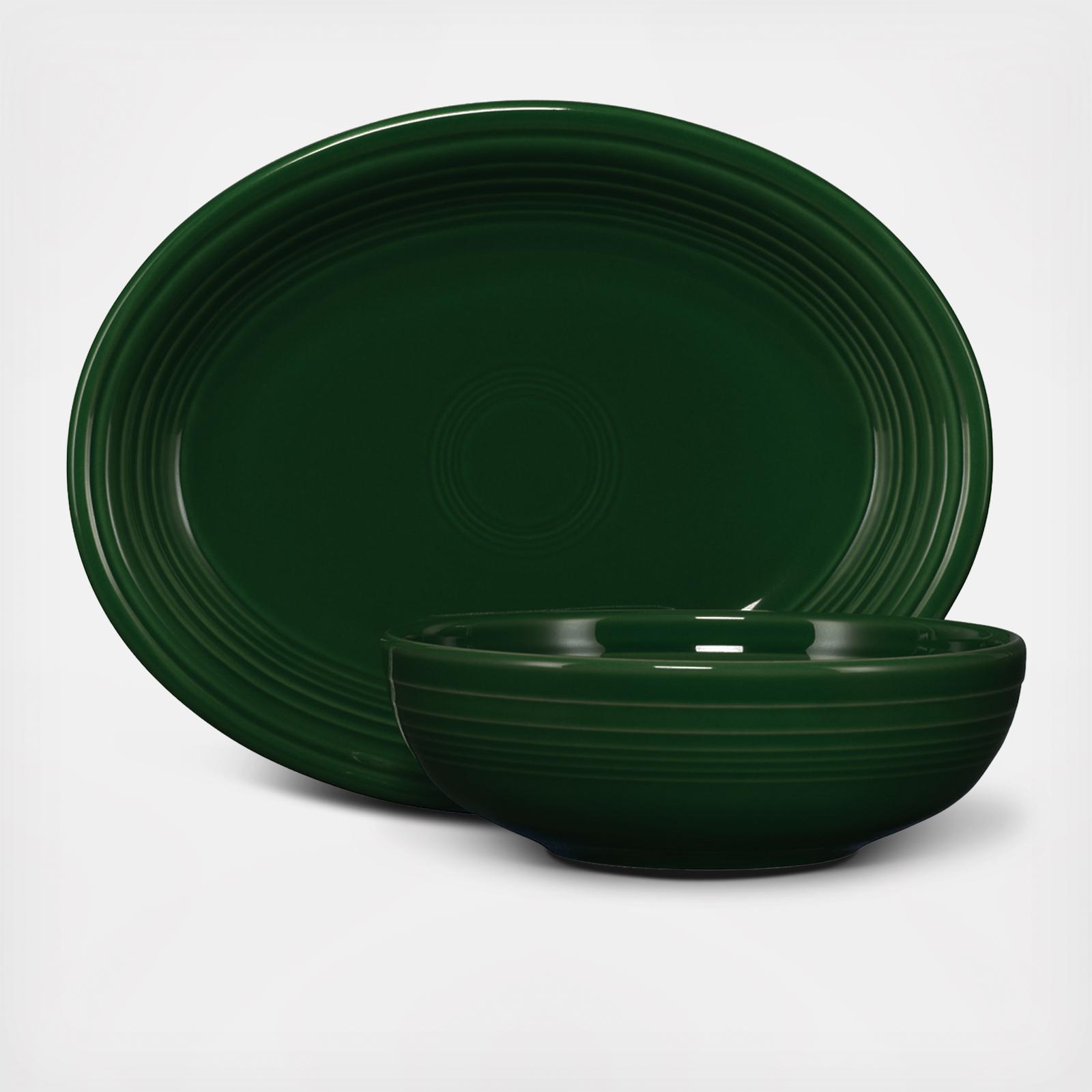 2-Piece Serve Set Oval Platter & Bistro Bowl