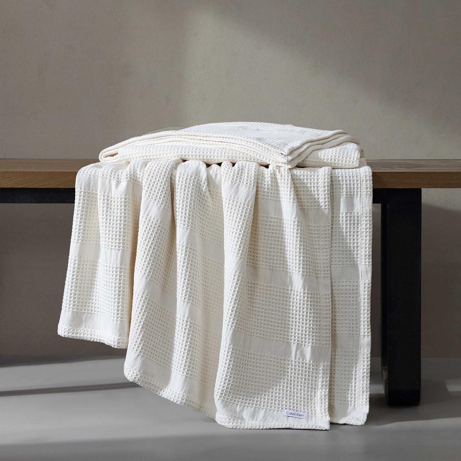Waffle Stripe Cotton Blanket