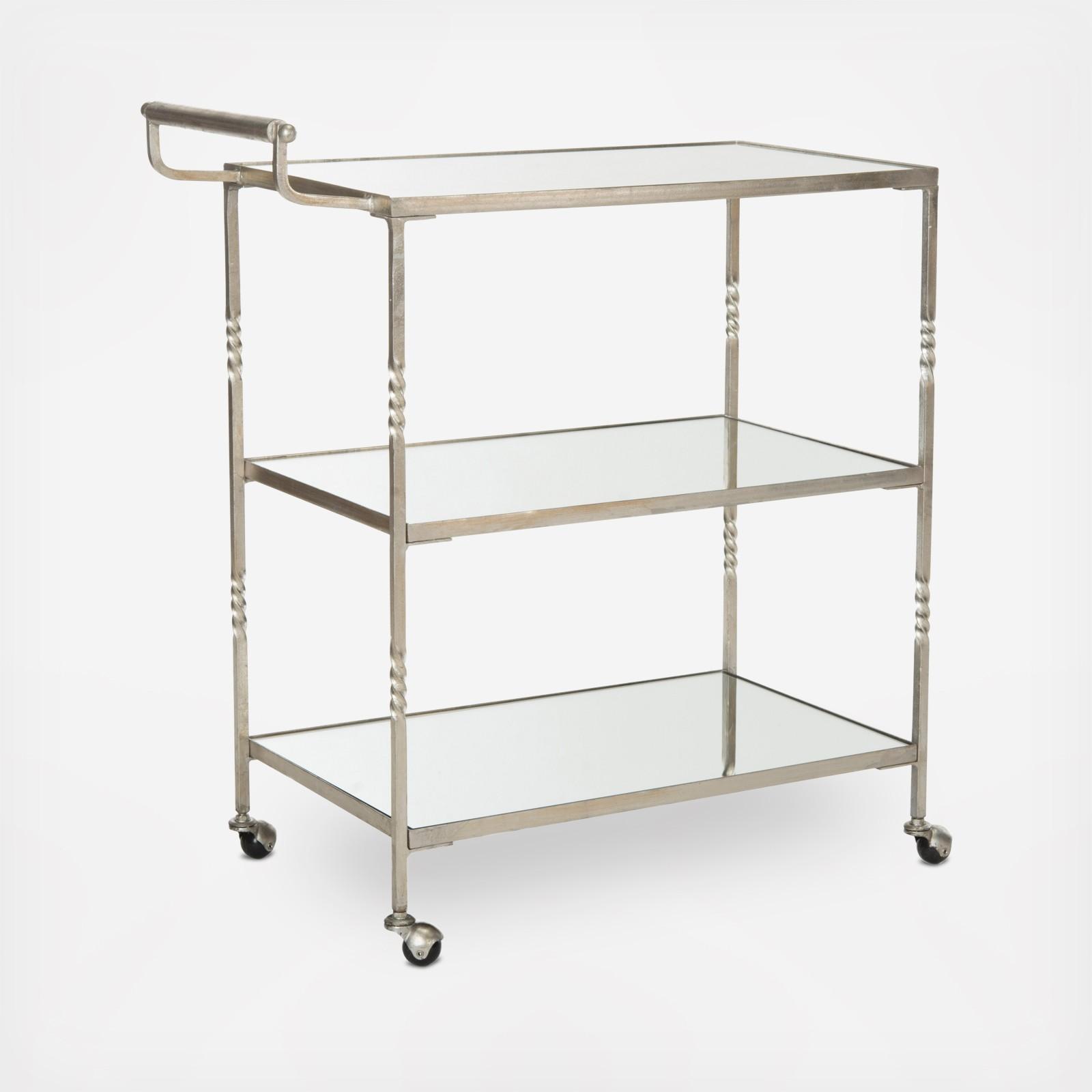 Rectangular Three Tier Bar Cart