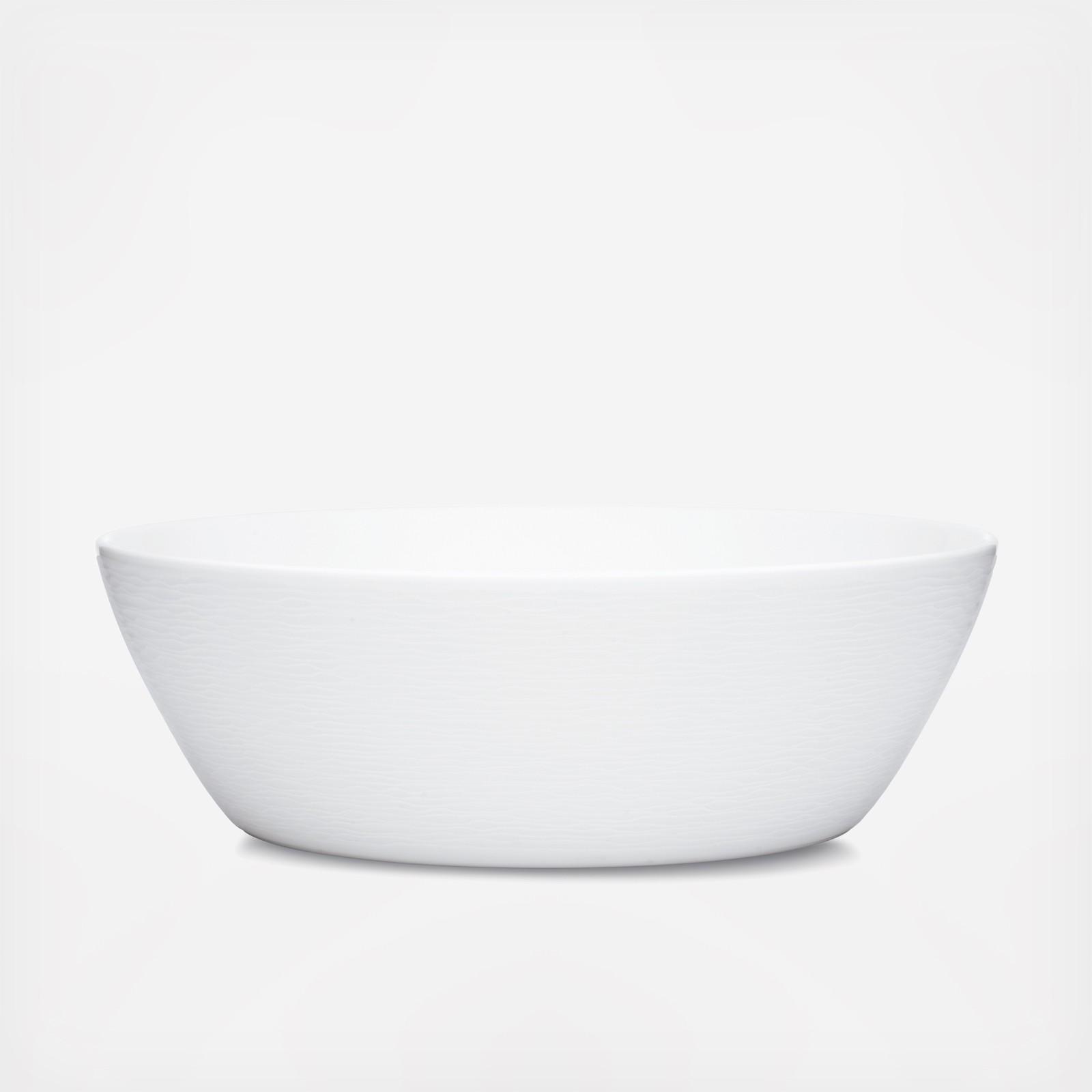 White on White Large Round Vegetable Bowl