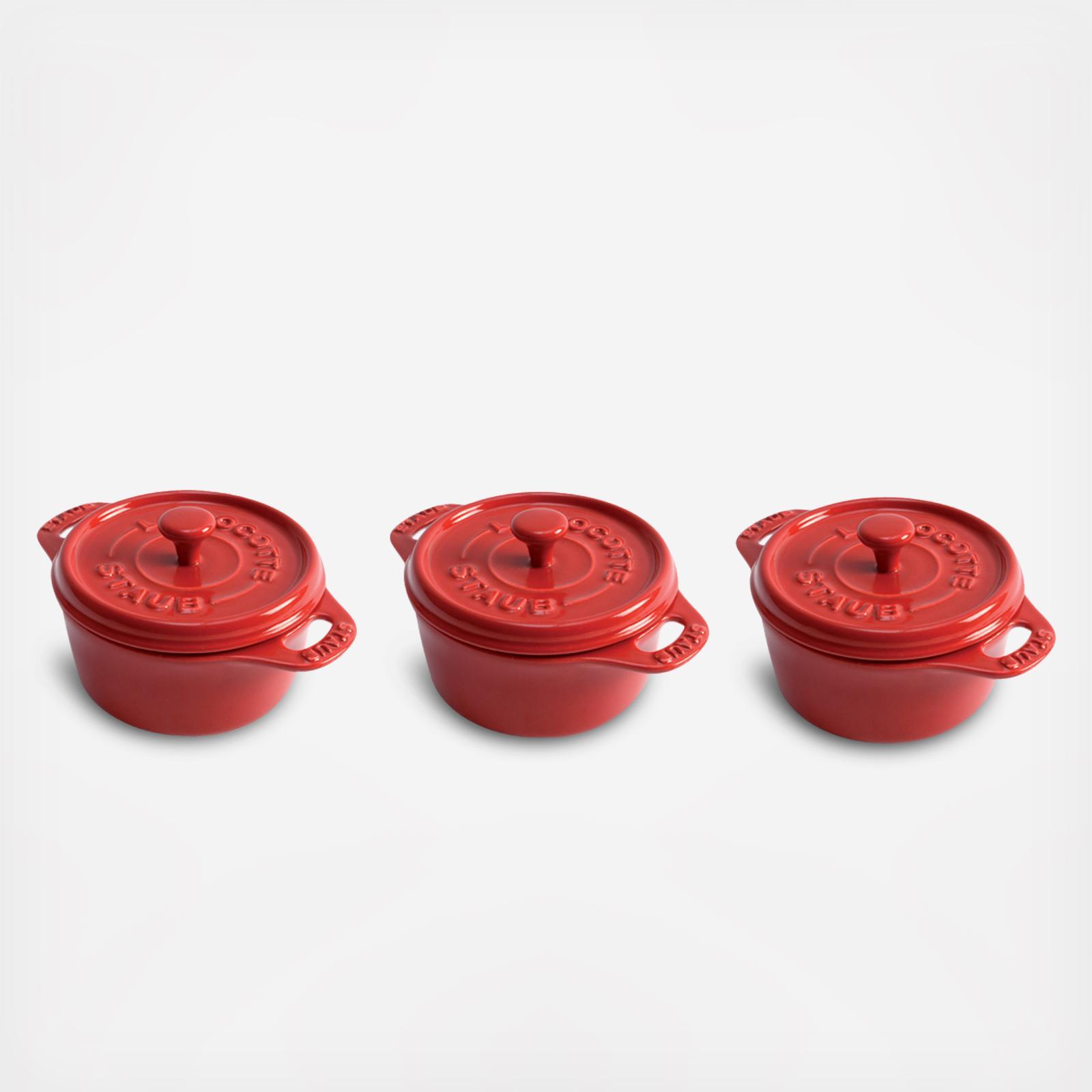 Ceramic Mini Round Cocotte/Ramekin, Set of 3
