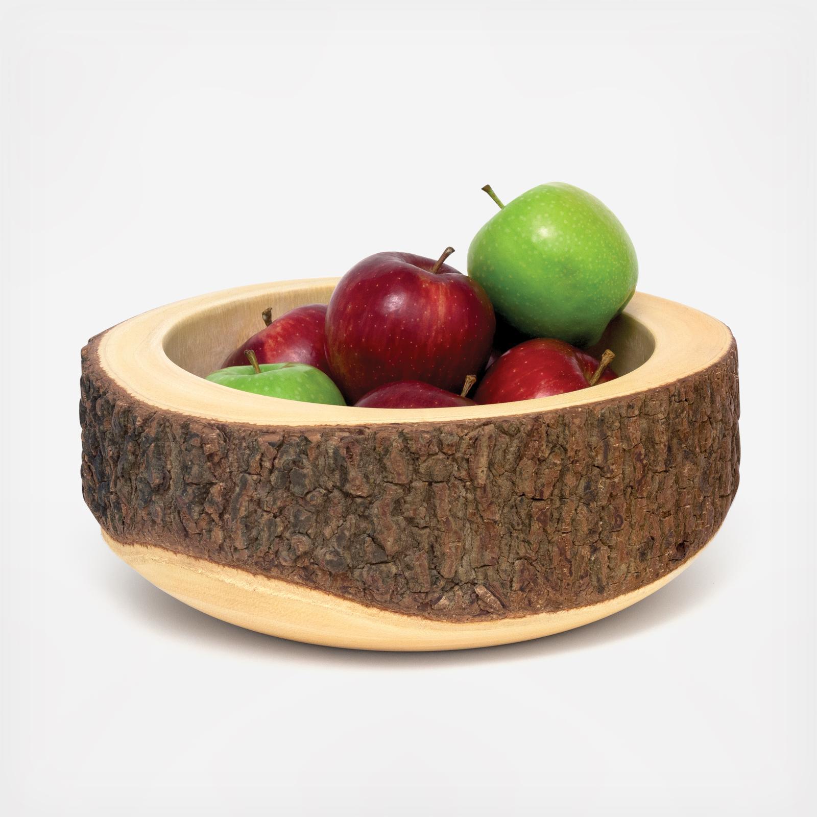 Acacia Bark Round Bowl