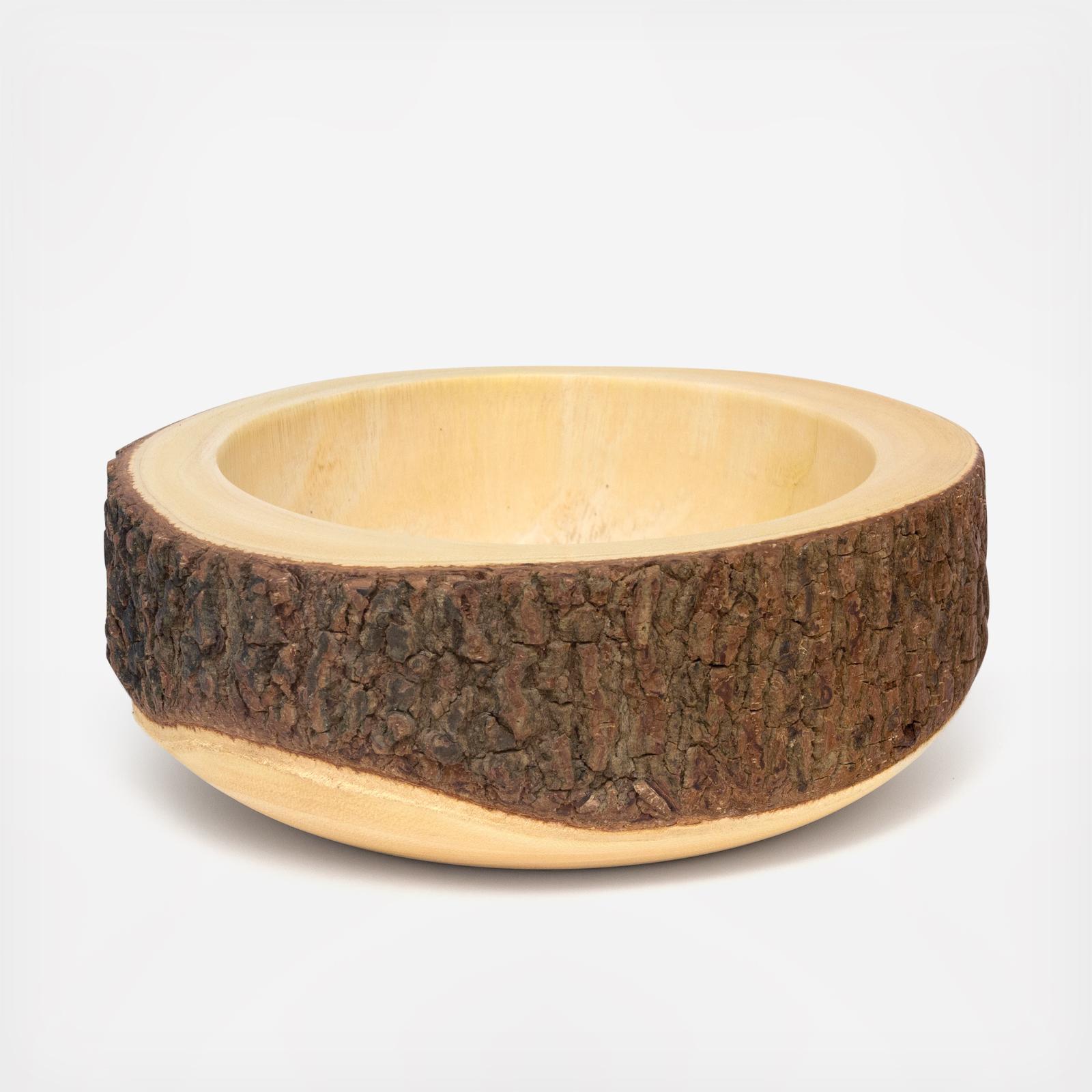 Acacia Bark Round Bowl