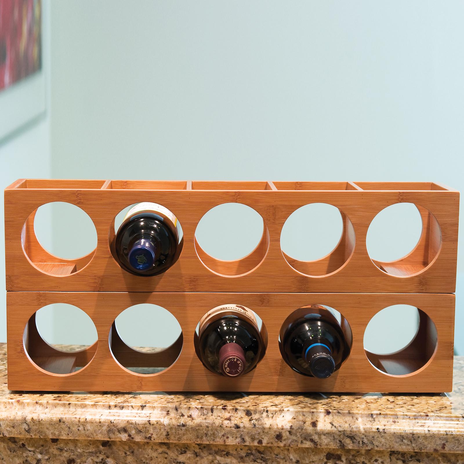Bamboo Stackable Wine Rack