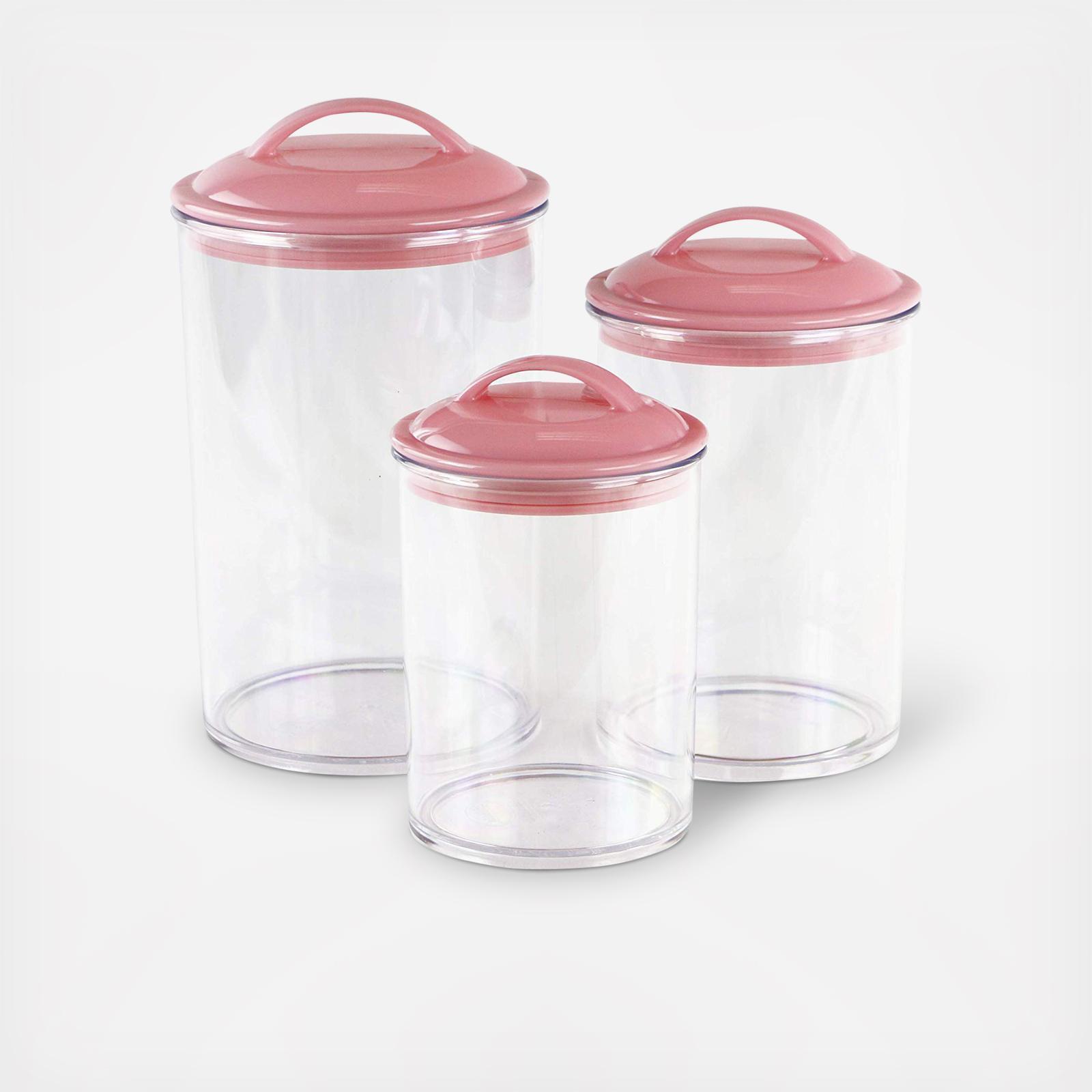 Acrylic Storage Canisters, Set of 3