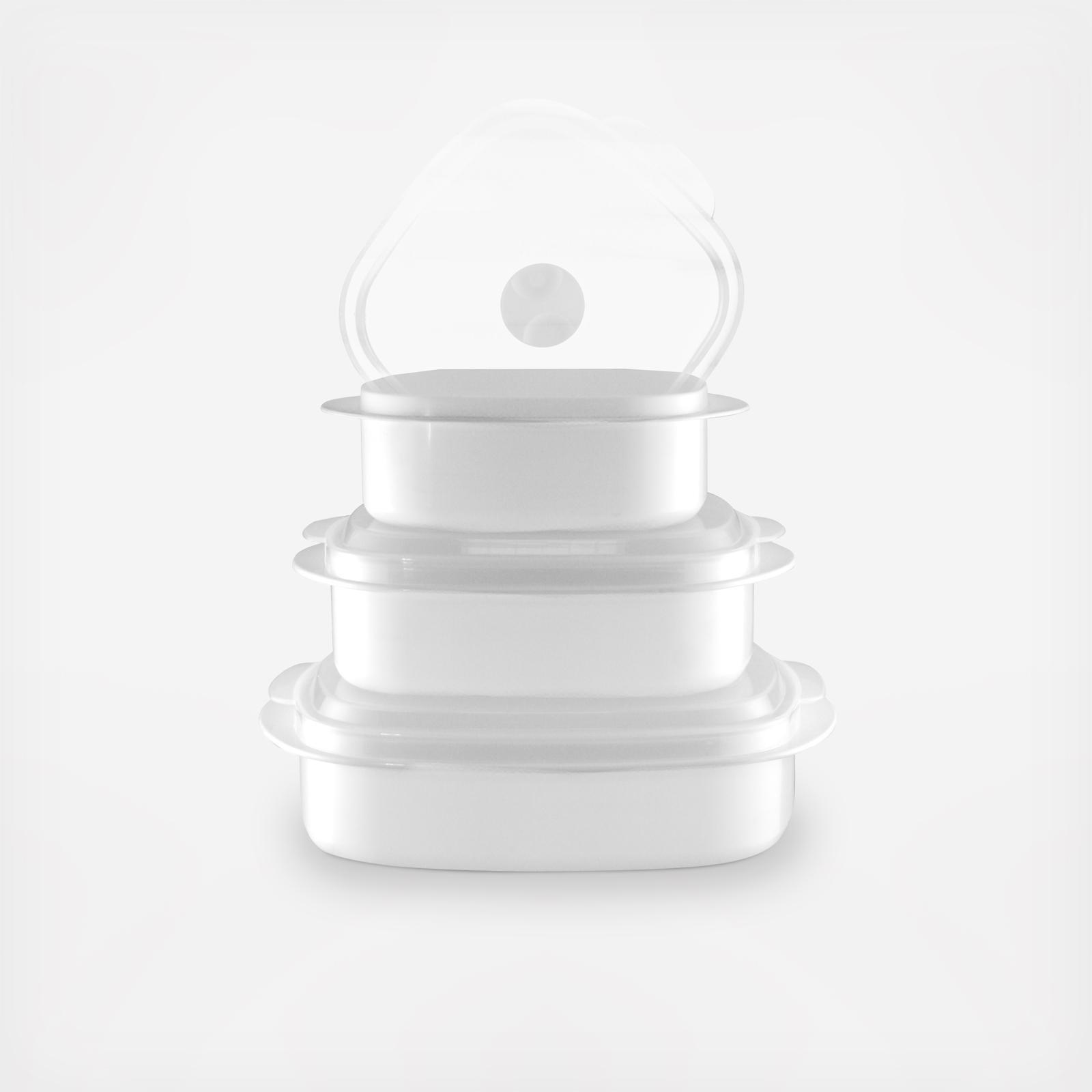 Microwavable 3-Piece Cook & Store Set with Lids