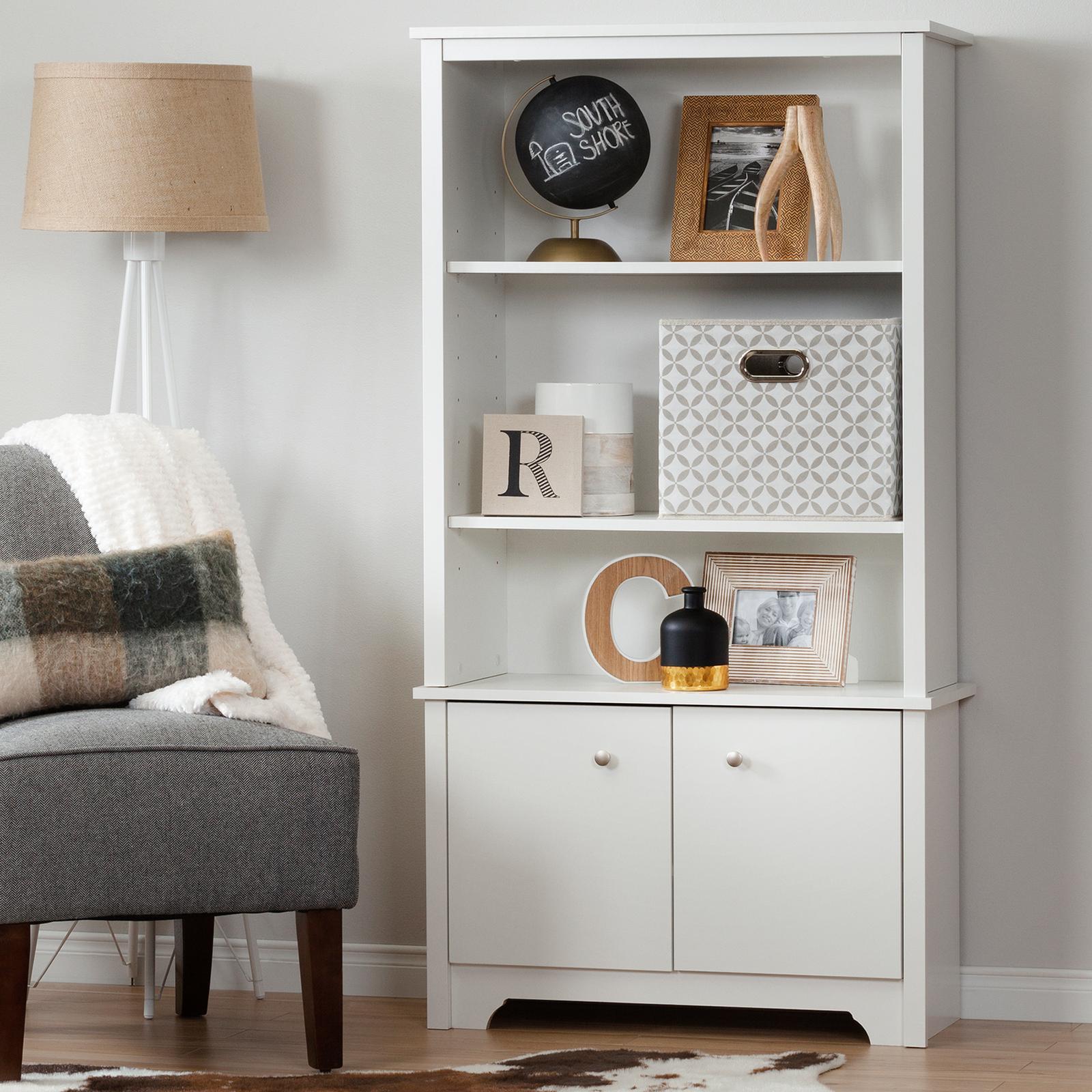 Vito 3-Shelf Bookcase with Doors