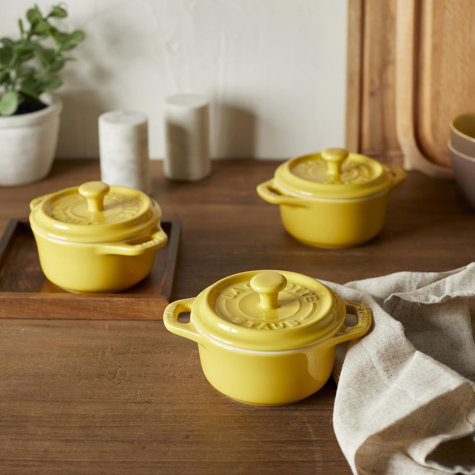 Rustic Mini Round Cocotte, Set of 3