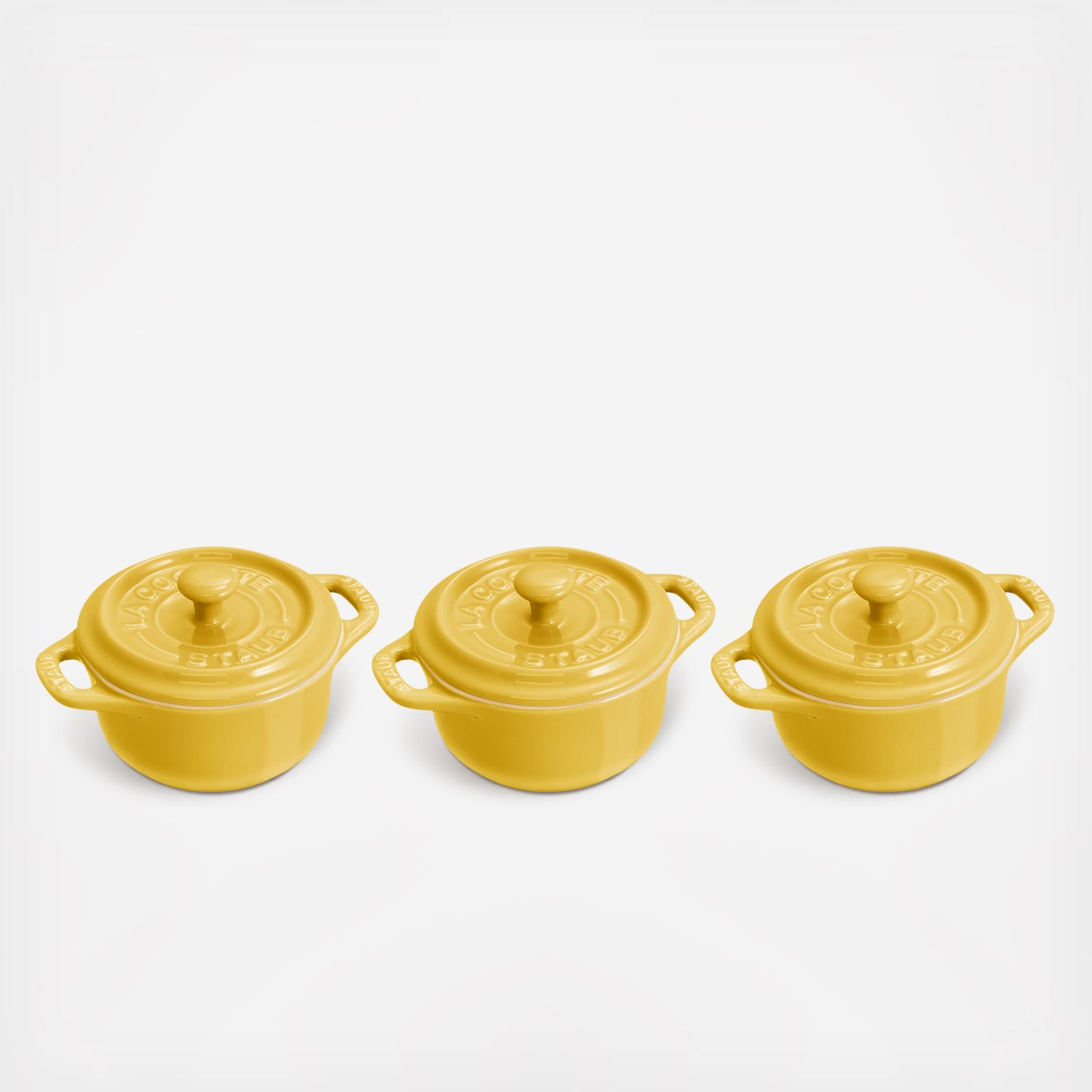 Rustic Mini Round Cocotte, Set of 3