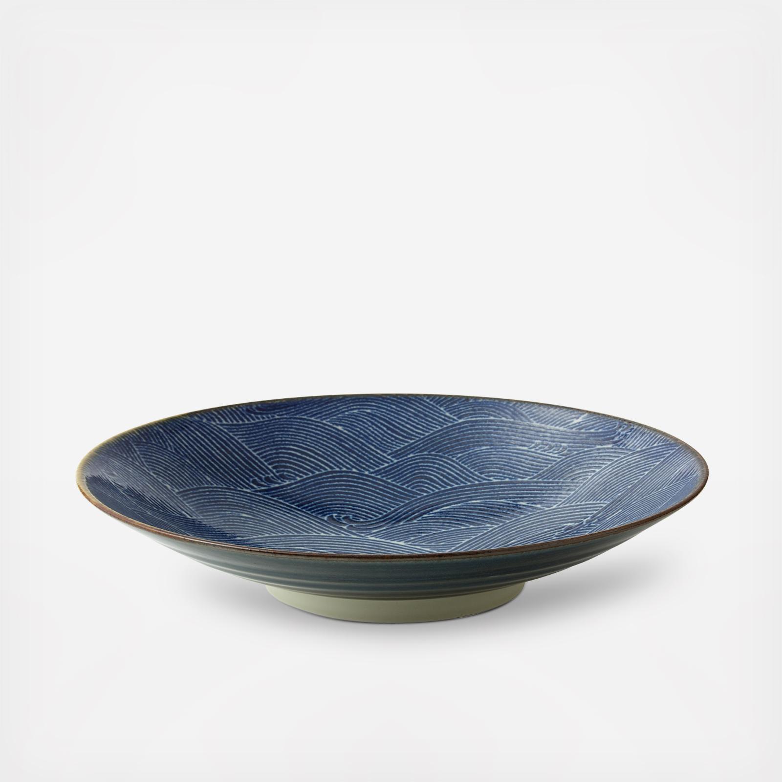 Aranami Blue Wave Large Tapered Serving Bowl