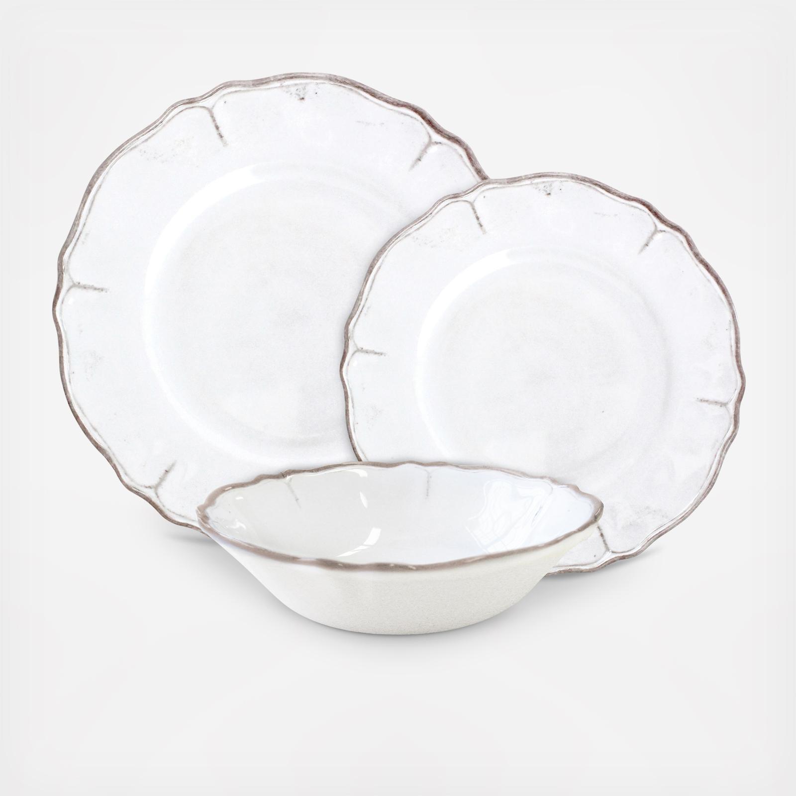 12-Piece Rustica BPA Free Melamine Dinnerware Set, Service for 4