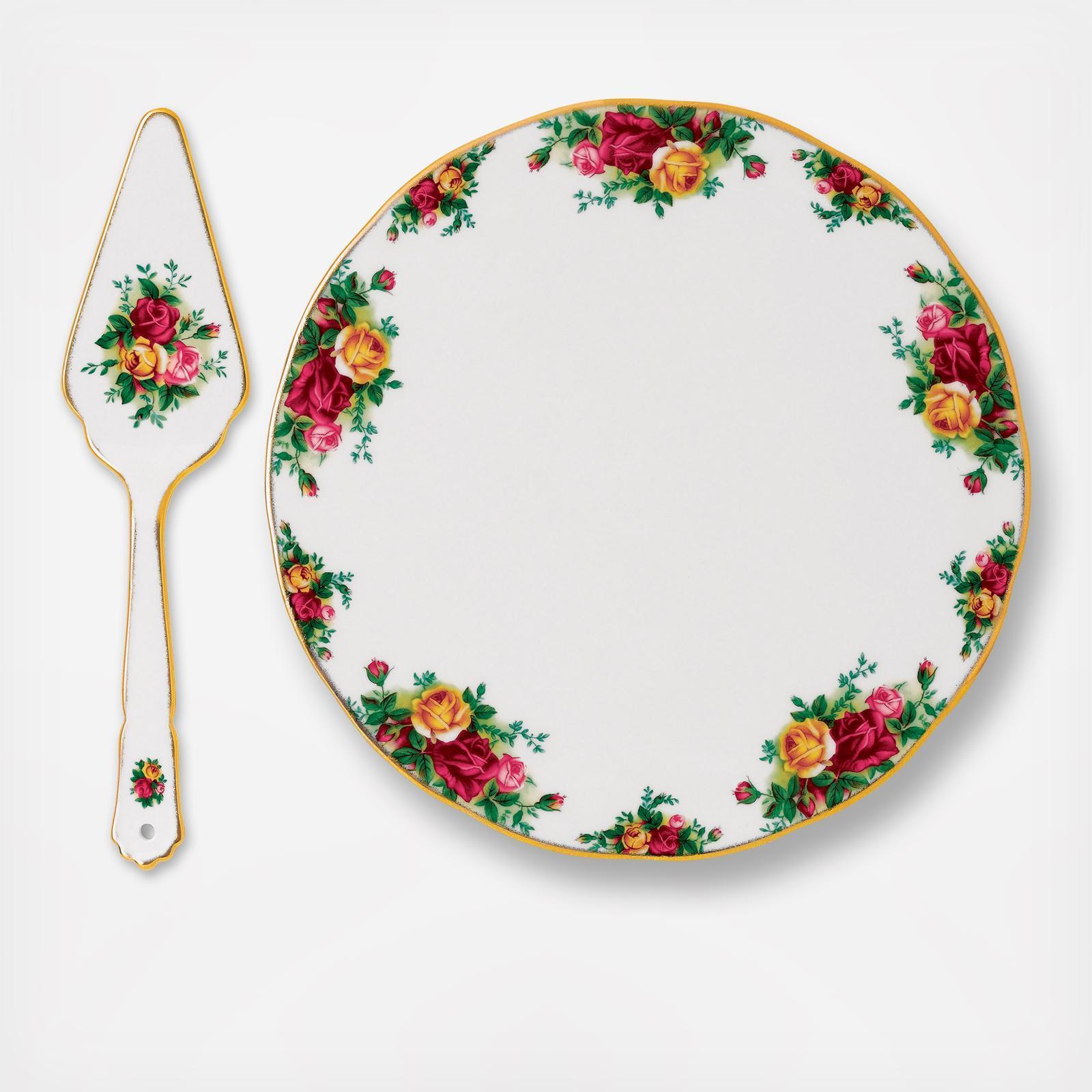 Old Country Roses Cake Plate & Server