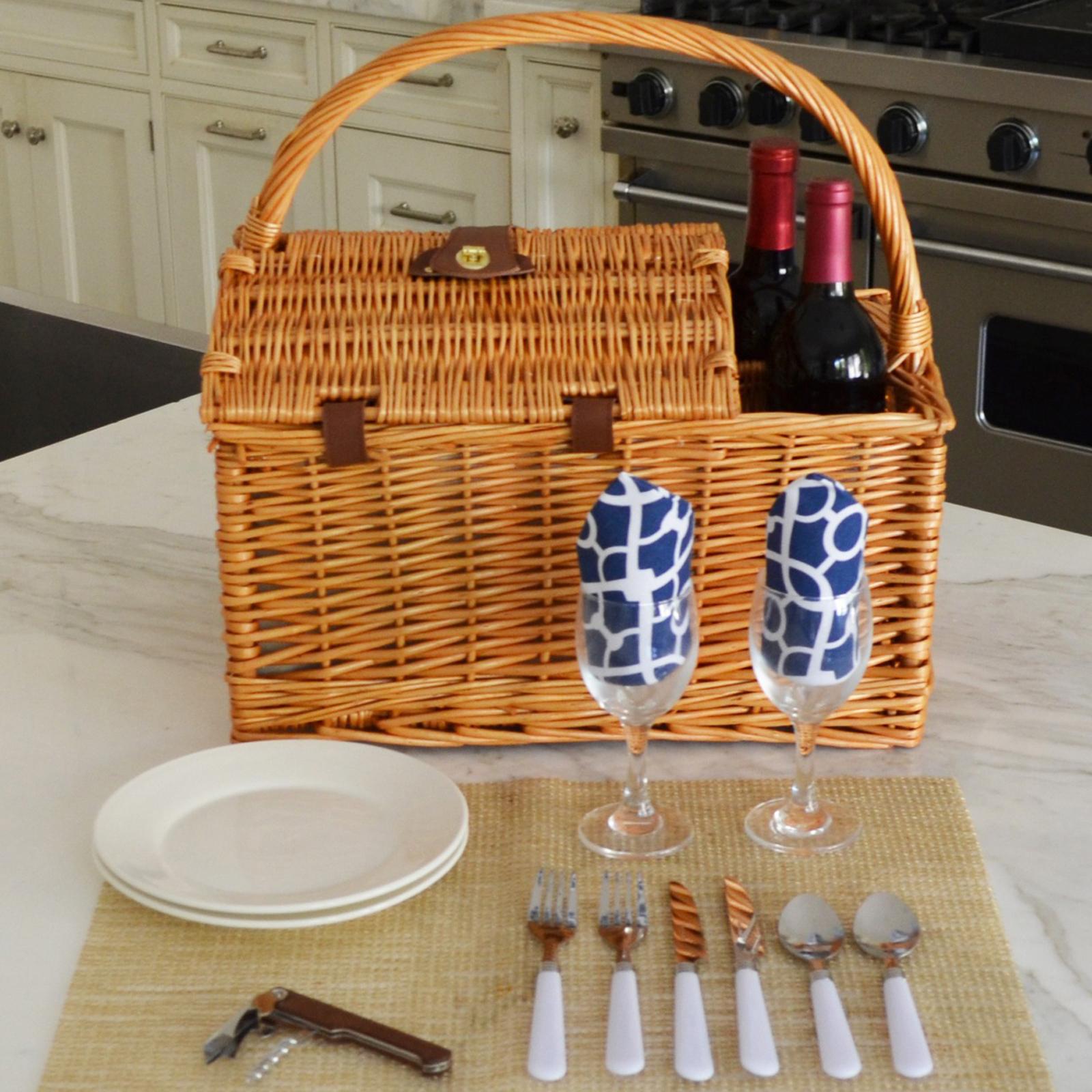 2-Person Willow Picnic Hamper