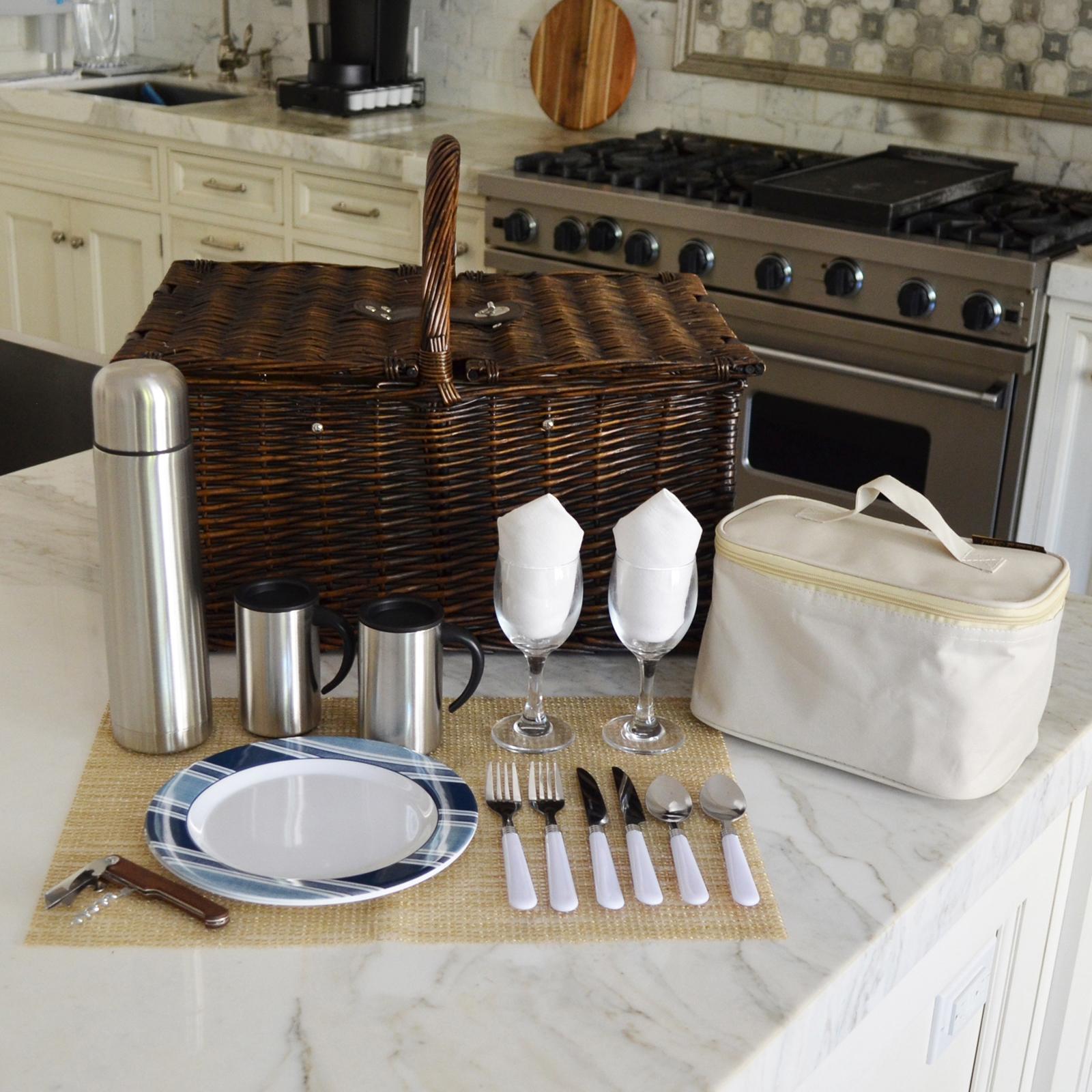 2-Person Willow Picnic Hamper with Coffee Set