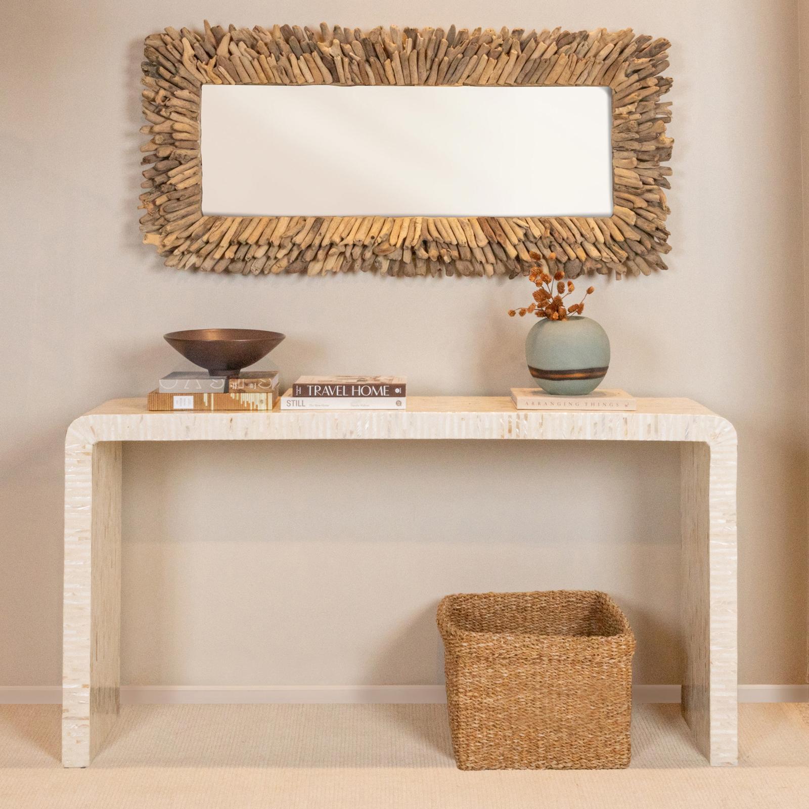 Big Driftwood Framed Wall Mirror