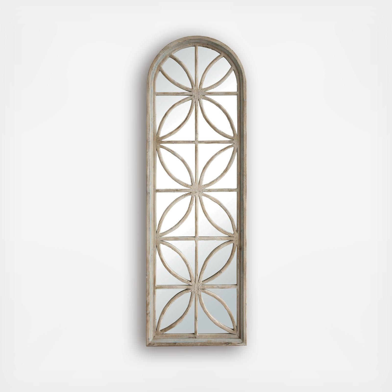 Arched Framed Mirror with Petal Design
