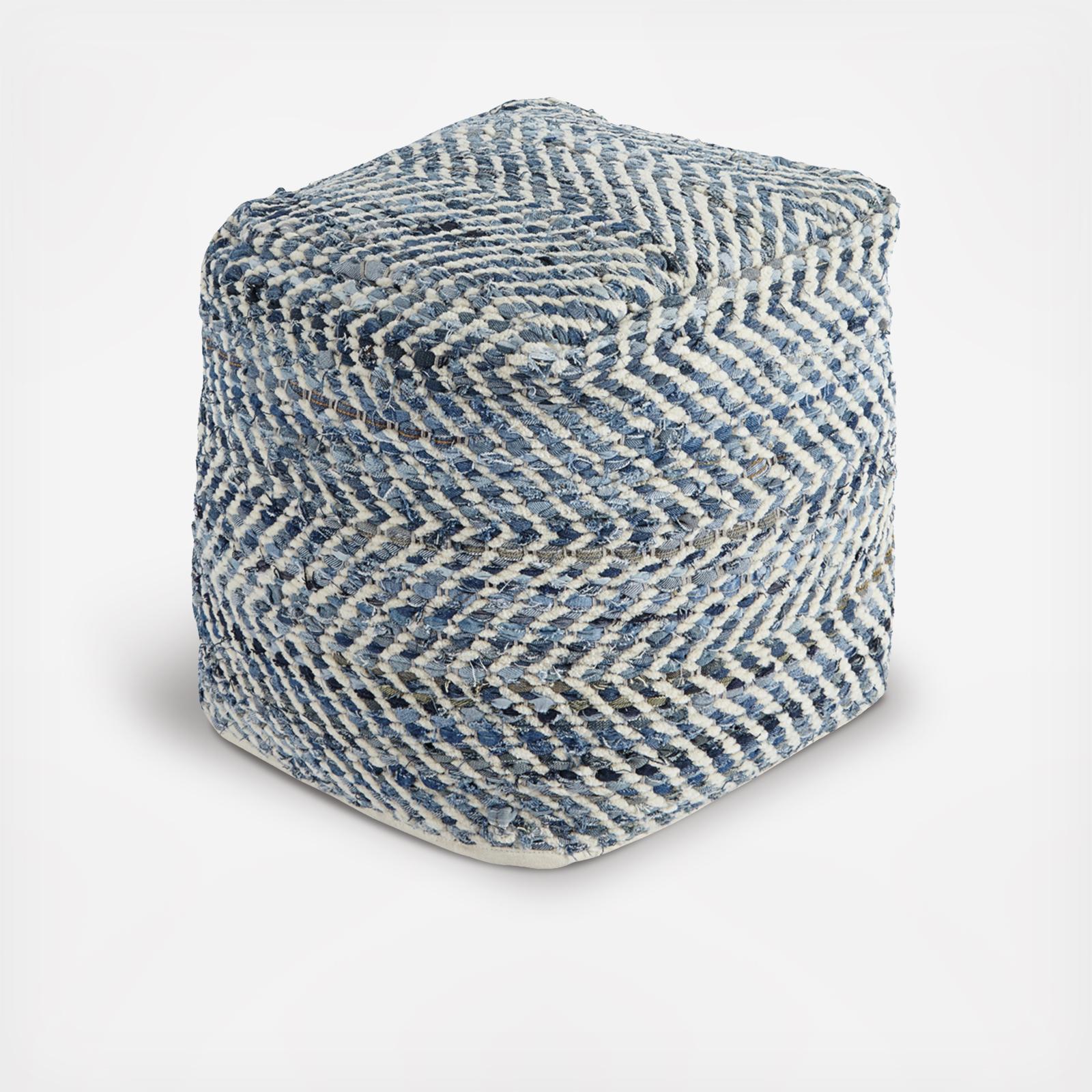 Chevron Knit Pouf