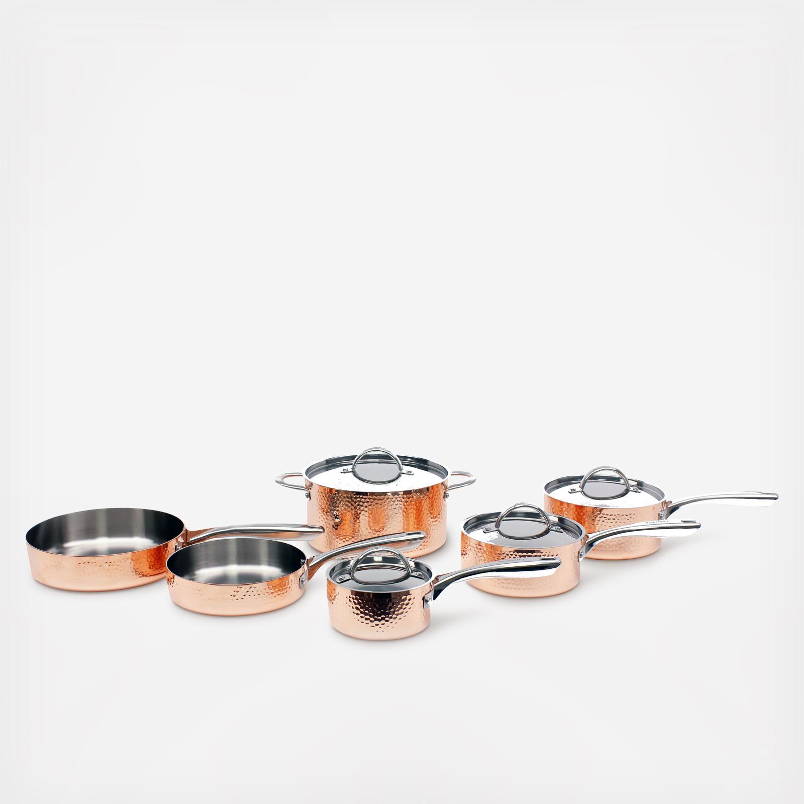 10-Piece Hammered Copper Cookware Set