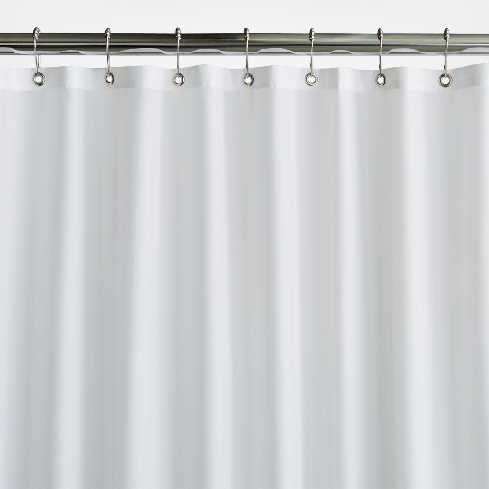 White Shower Curtain Liner with Magnets