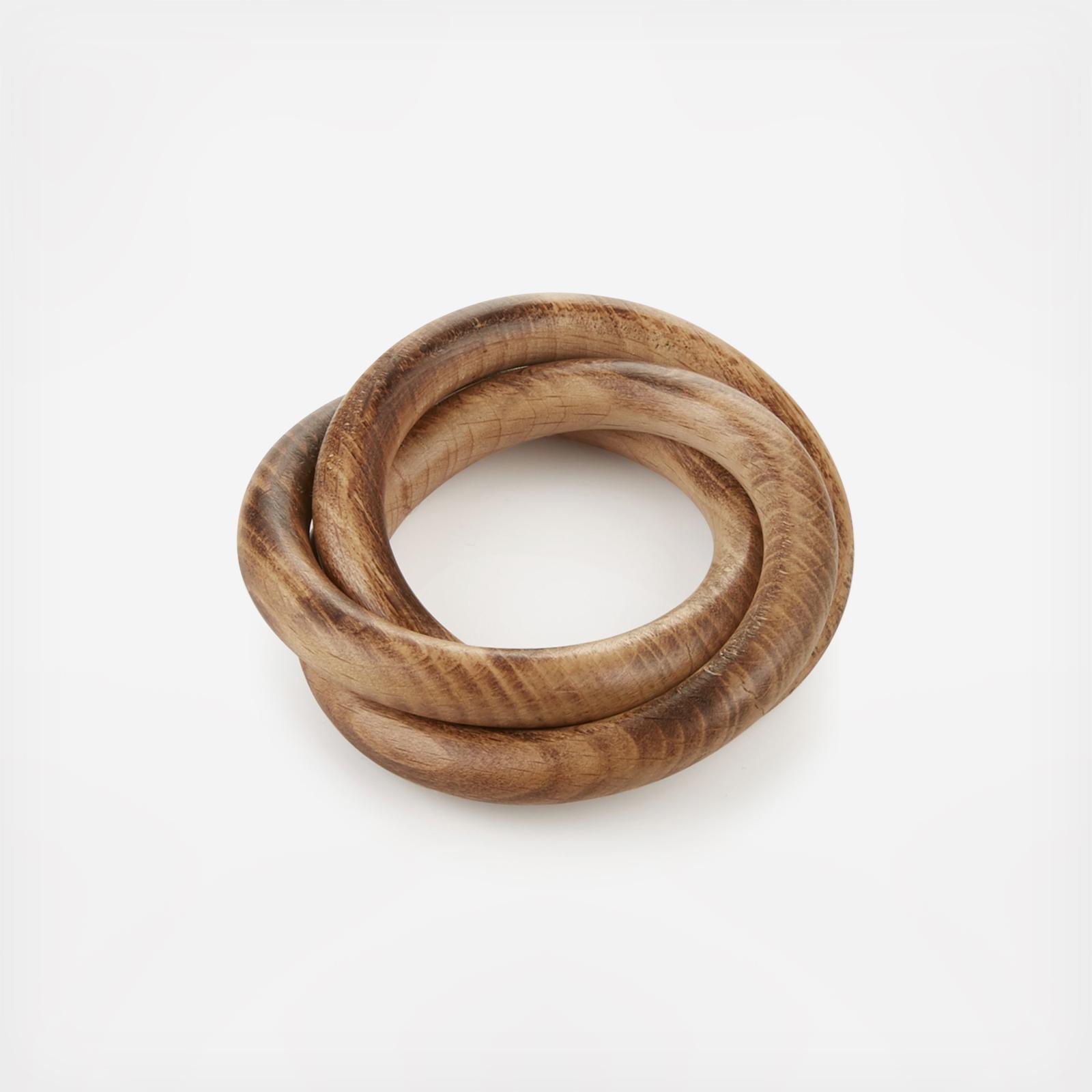 3-Ring Wood Napkin Ring, Set of 4