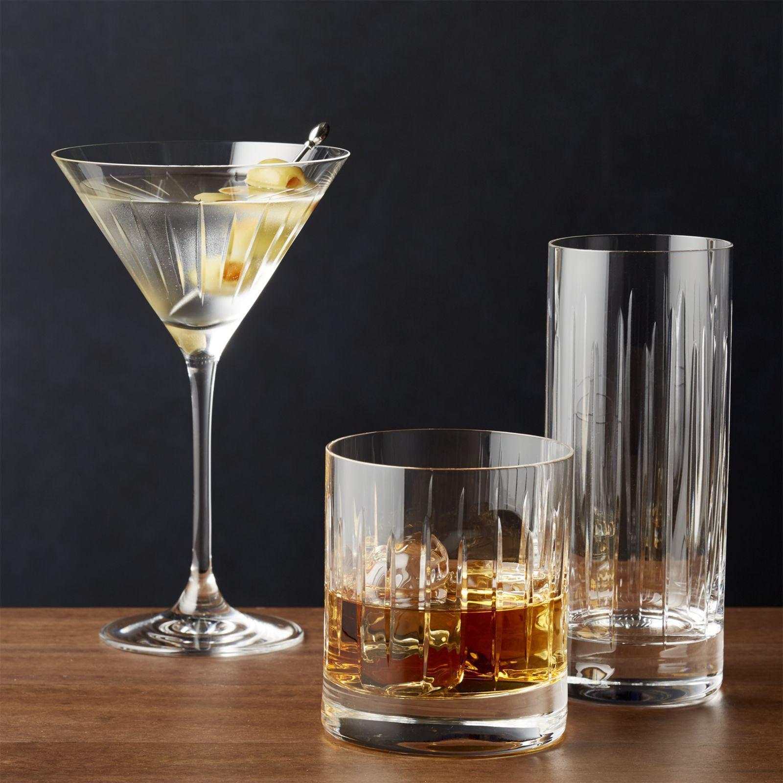 Vance Cut-Glass Double Old Fashioned Glass, Set of 4