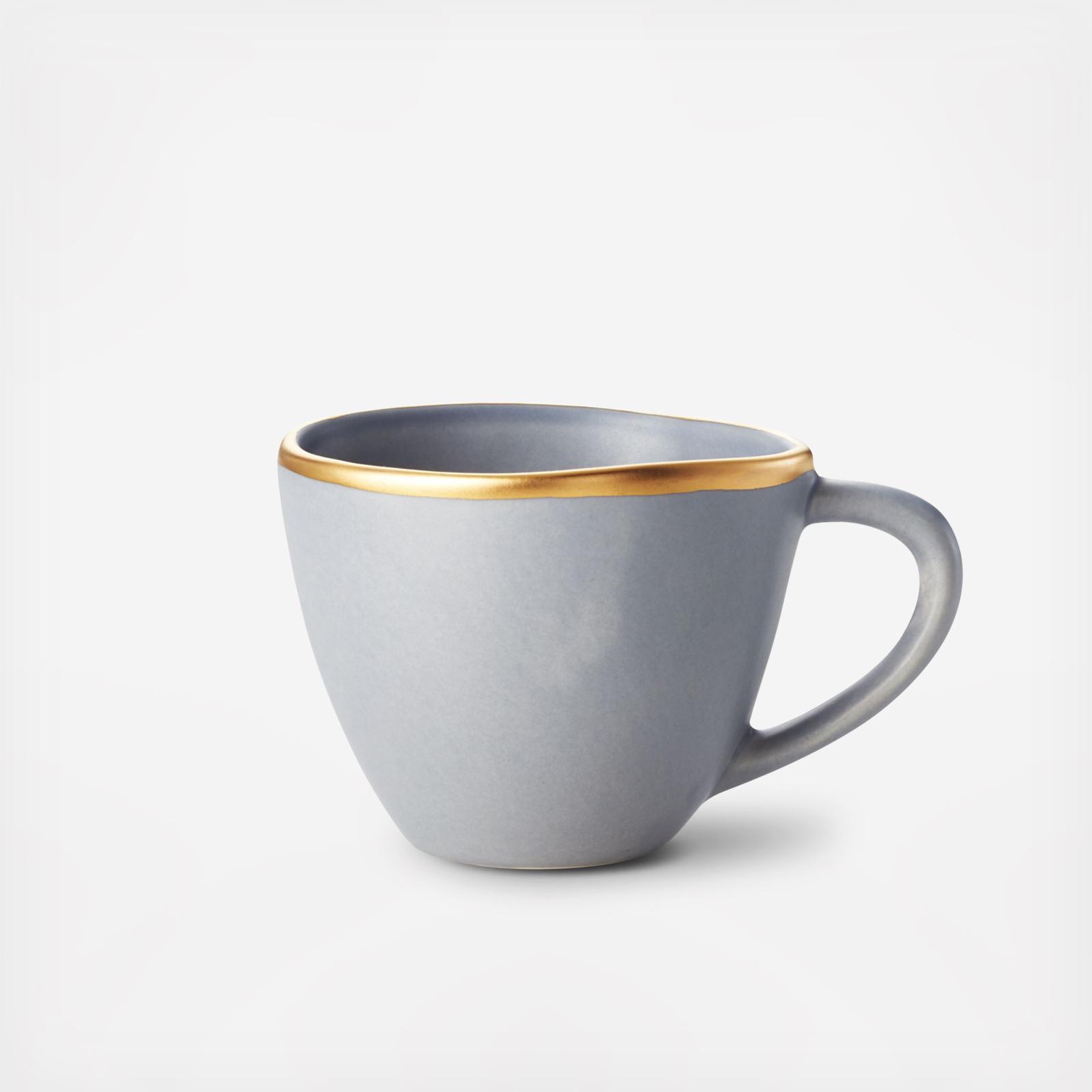 Addison Grey Gold Rim Mug, Set of 4