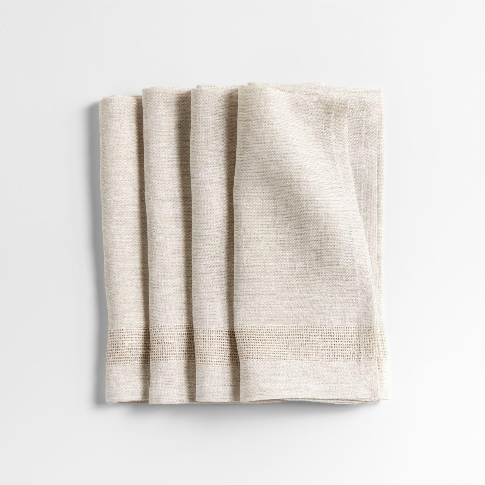 Conrad Dark Natural Linen Napkins, Set of 4