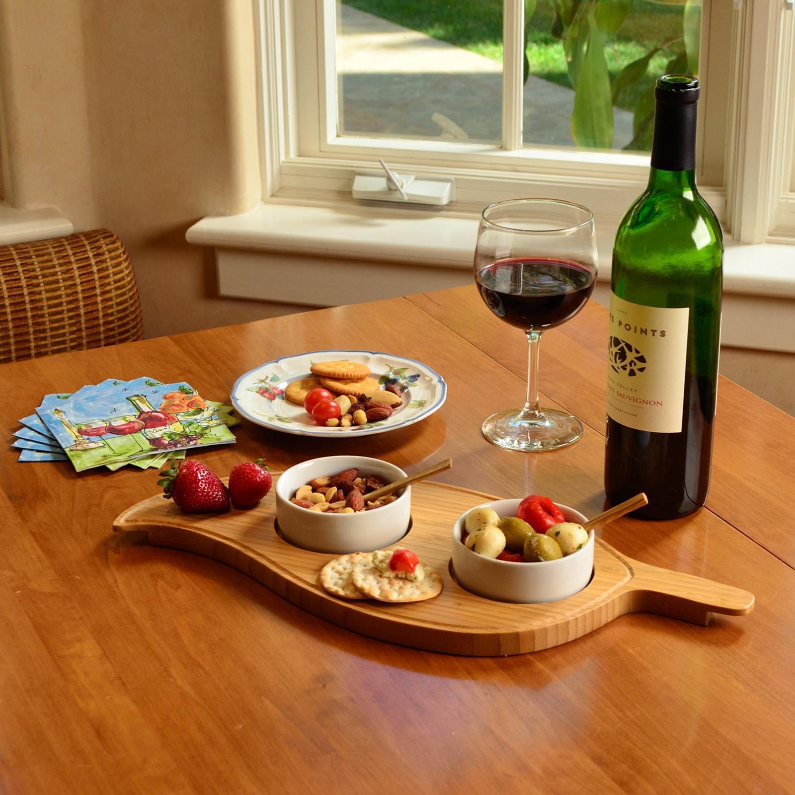3-Piece Bamboo Leaf Serving Platter