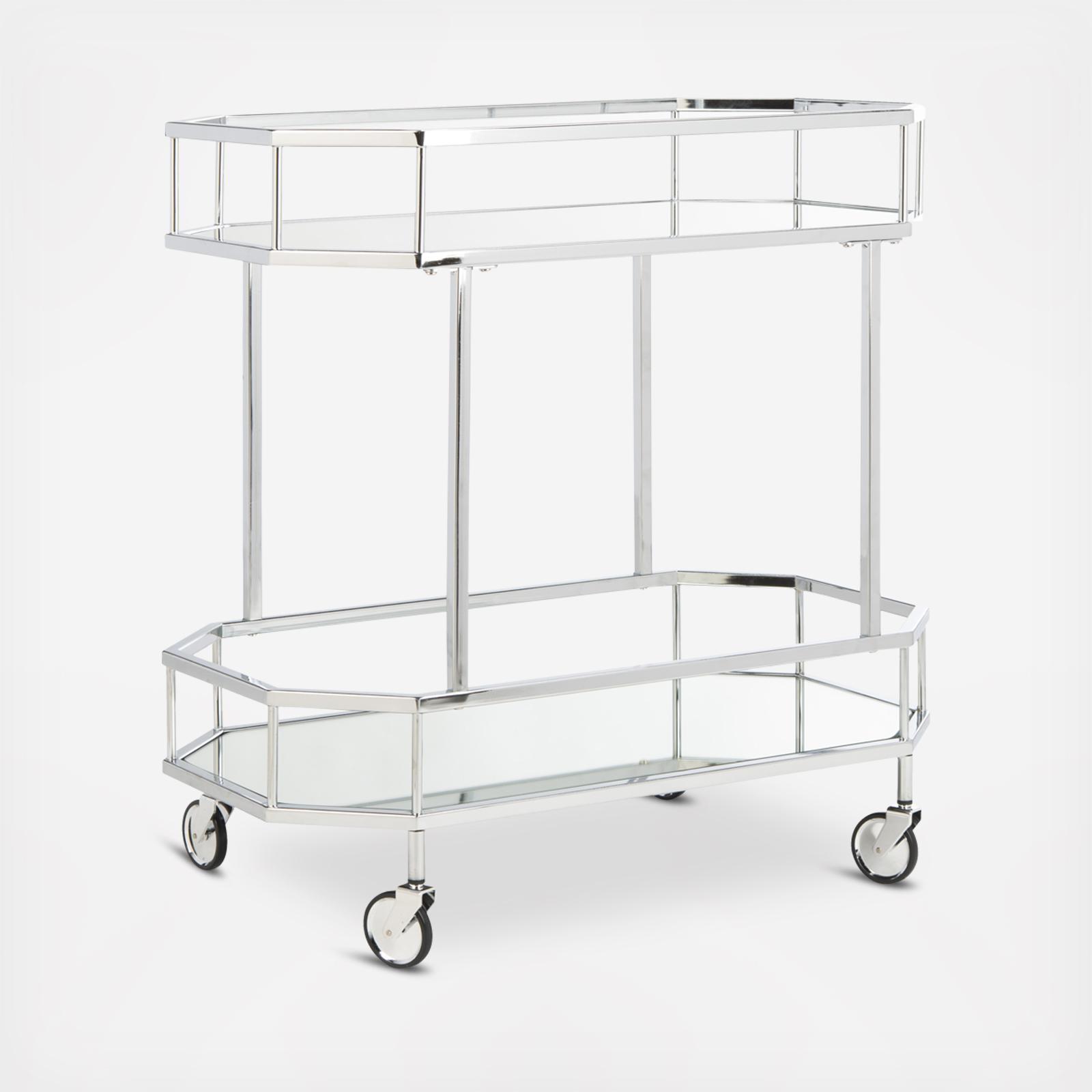 Silva 2-Tier Octagon Bar Cart