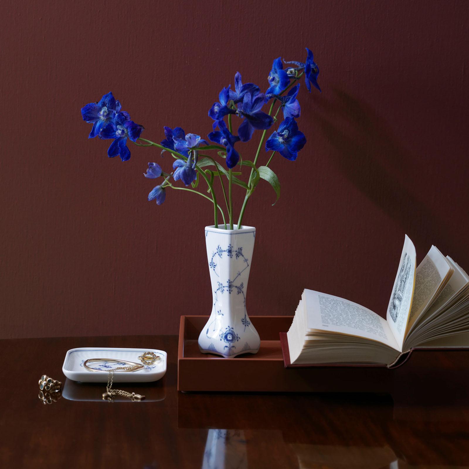Blue Fluted Plain Vintage Vase