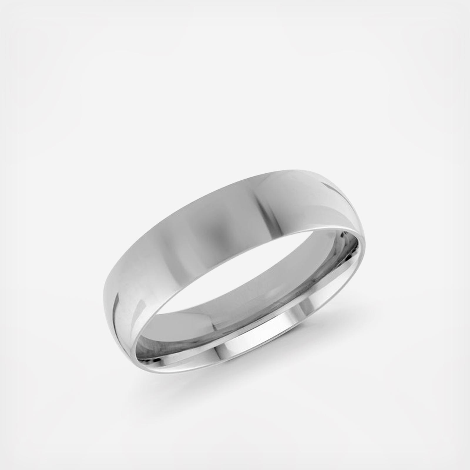 Men's 6 mm Domed Comfort-Fit Wedding Ring