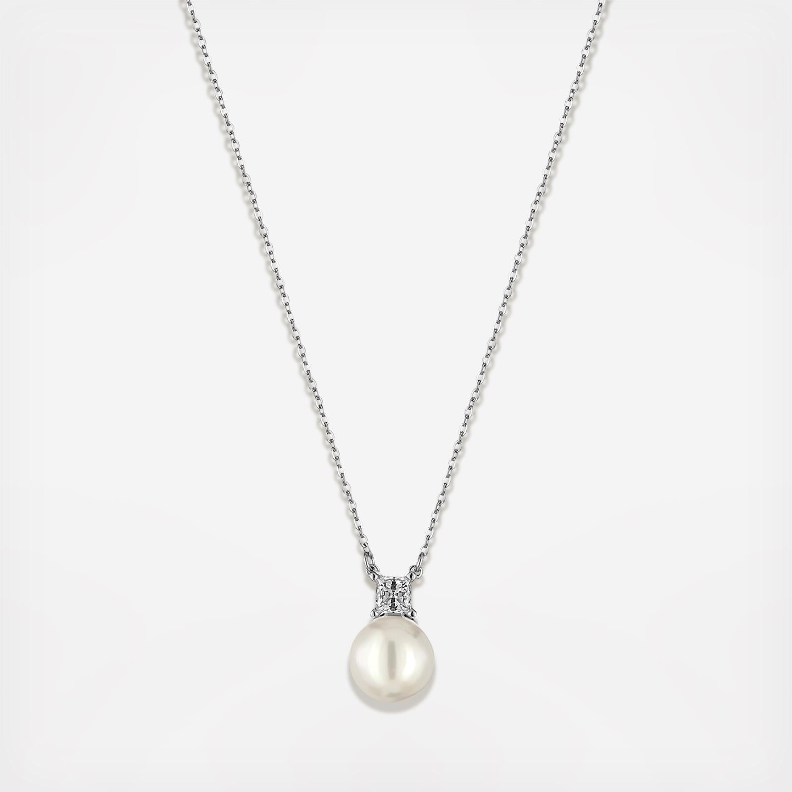 12 mm Pearl Pendant with CZ