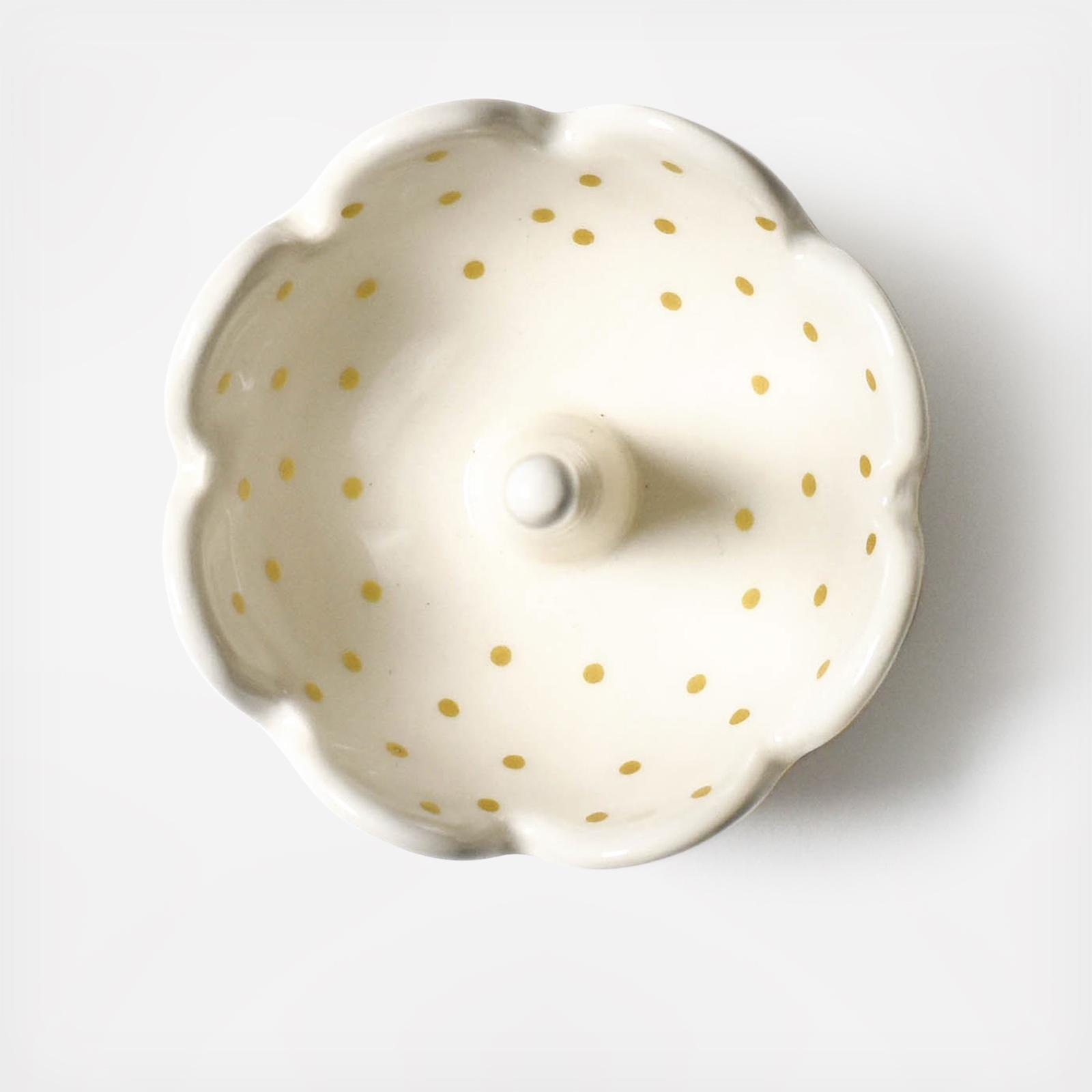 Swiss Dot Scallop Ring Dish