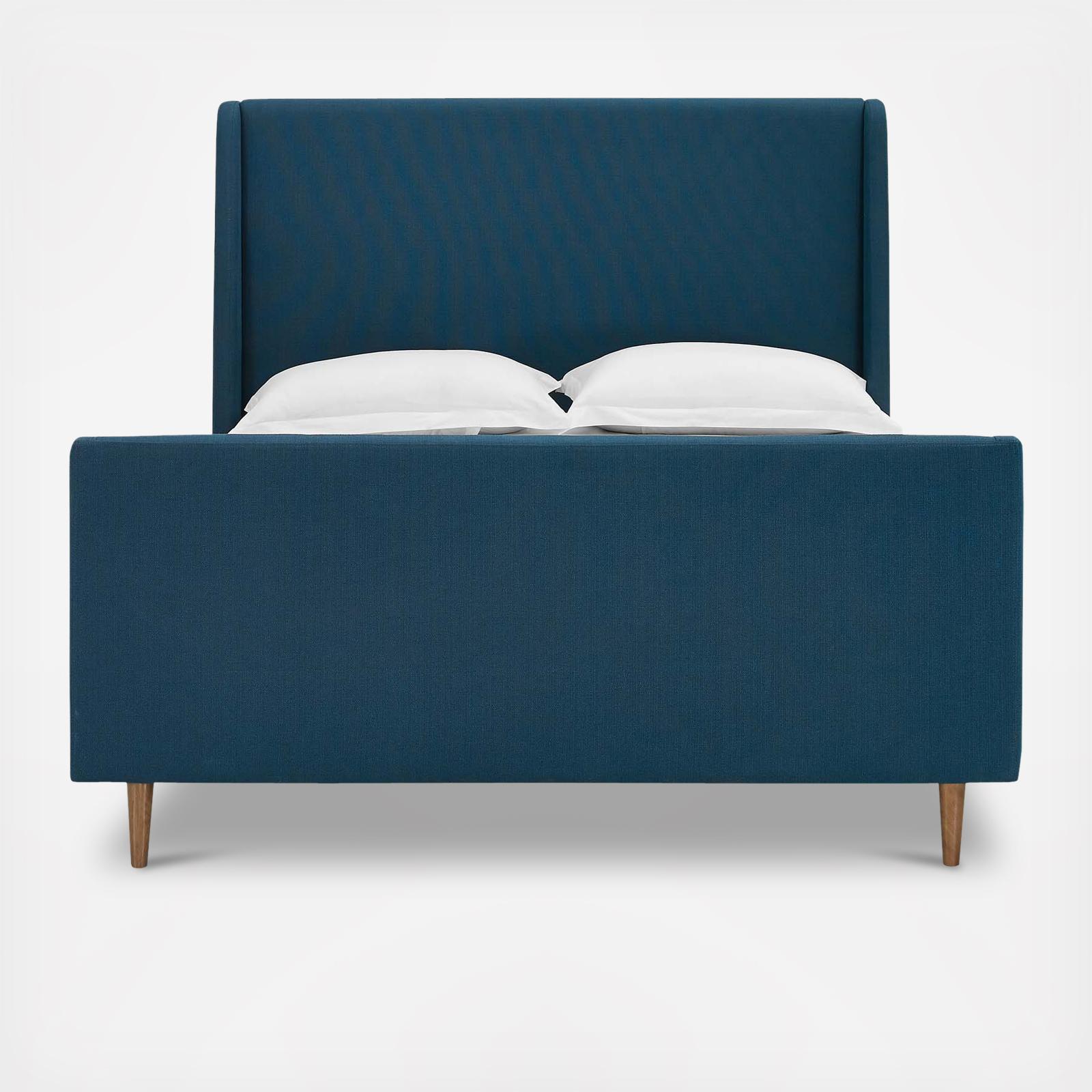 Aubree Upholstered Sleigh Platform Bed