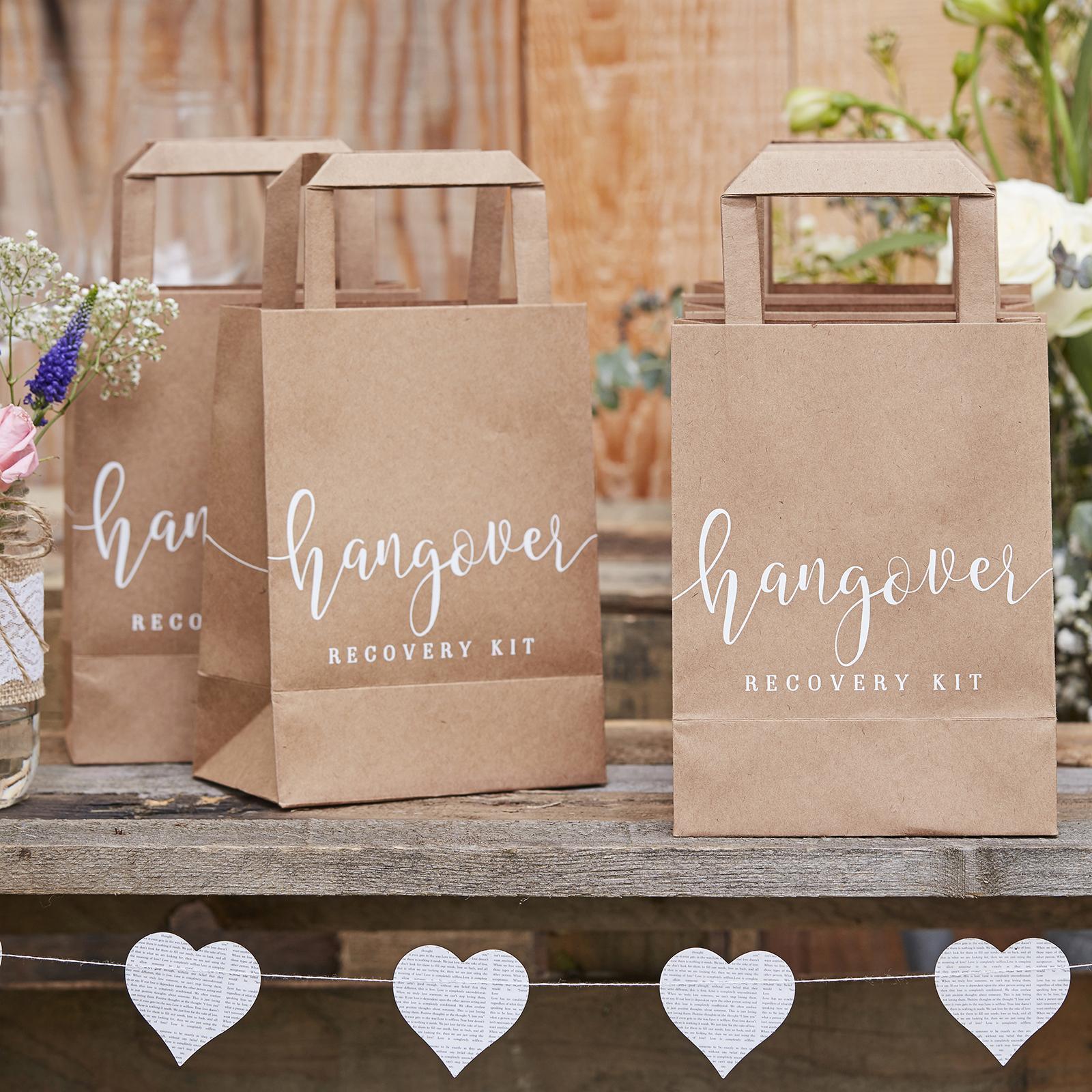 Rustic Country 5-Pack Hangover Cure Bags, Set of 4