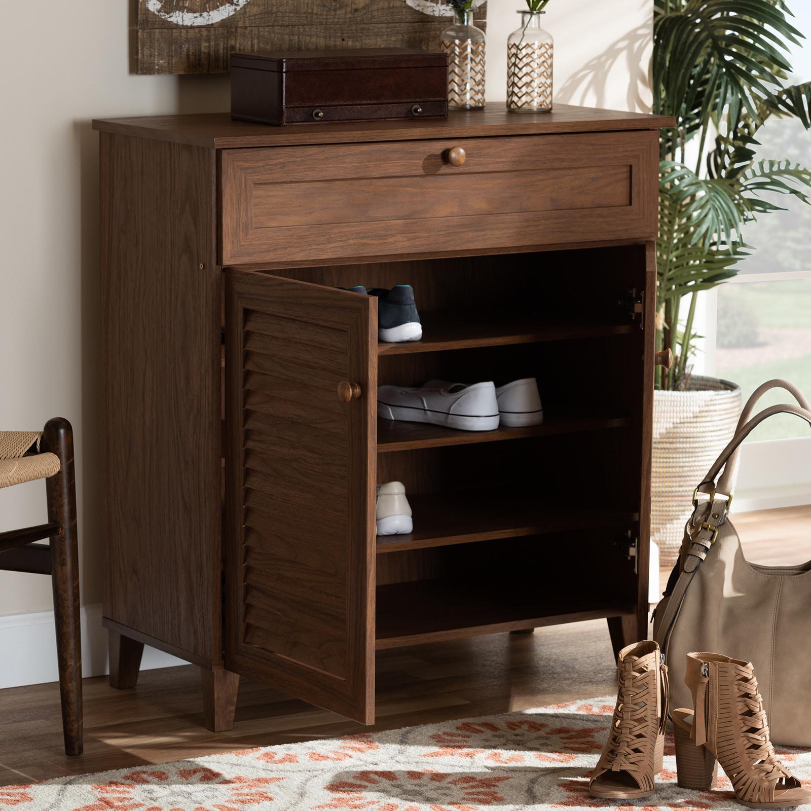Coolidge 4-Shelf Shoe Storage Cabinet with Drawer