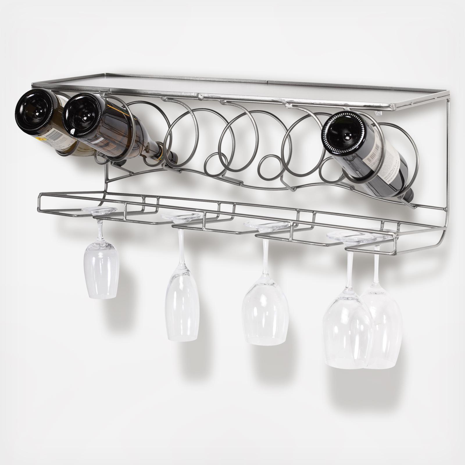 Wine Bar Stemware & Bottle Wall Rack