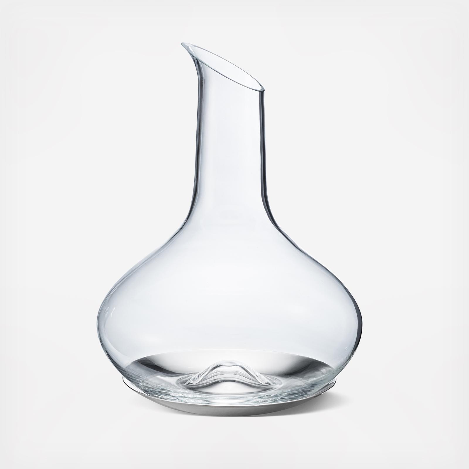 Sky Wine Carafe Glass & Stainless Steel Coaster