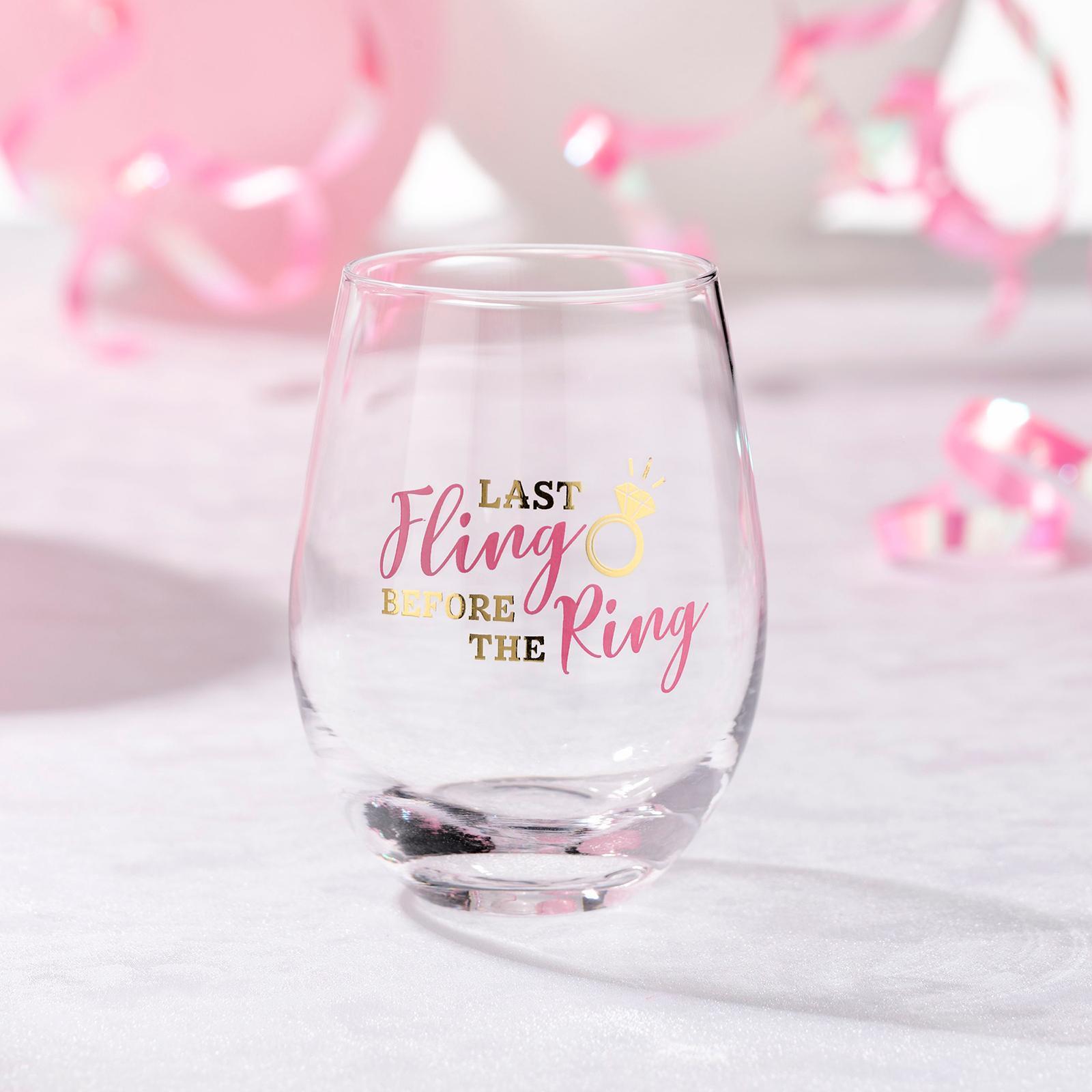 Last Fling Before the Ring Stemless Wine Glass