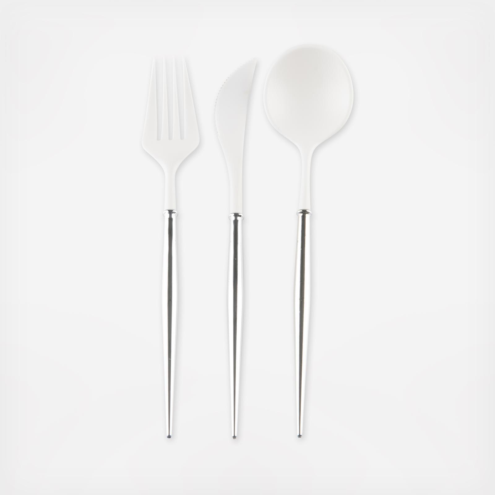 White Cutlery, Set of 48