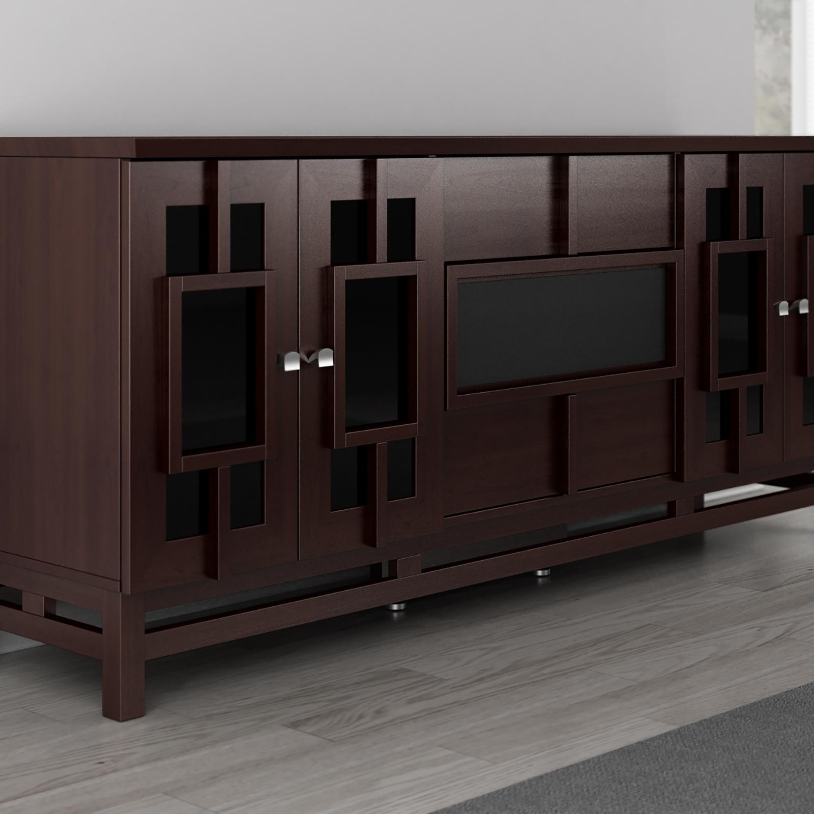 4-Door Contemporary Asian TV Stand
