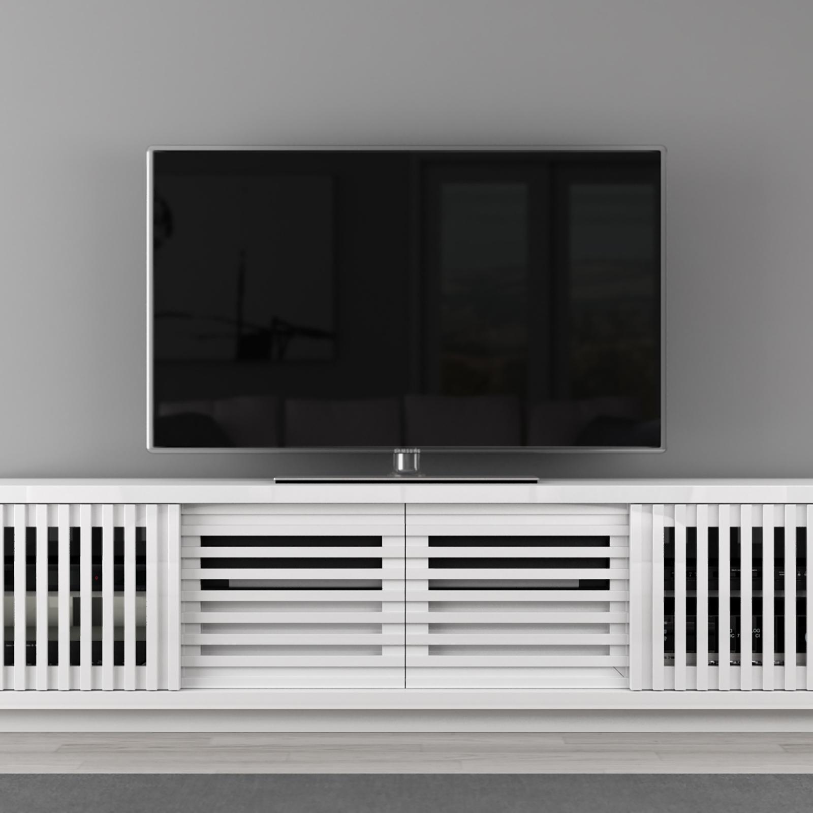 4-Door Contemporary TV Stand Media Console