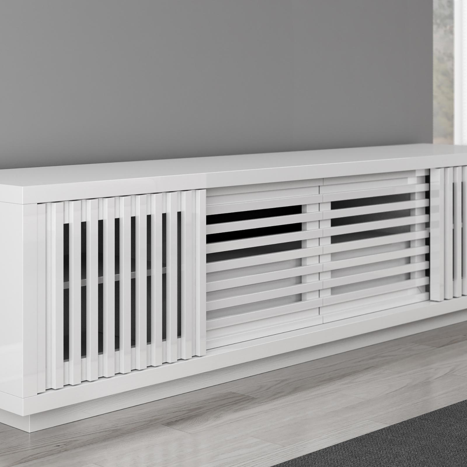 4-Door Contemporary TV Stand Media Console