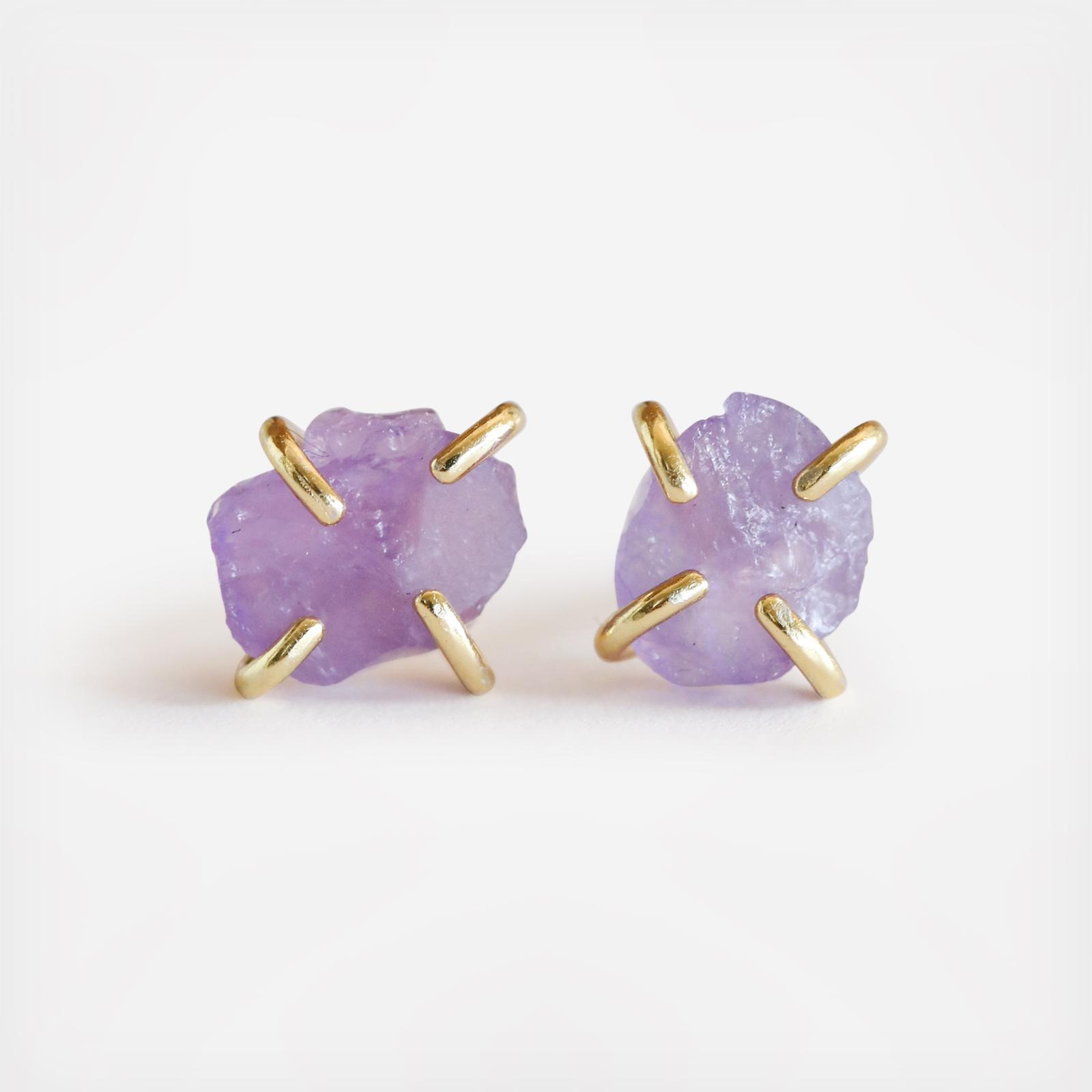 Gemstone Prong Earrings