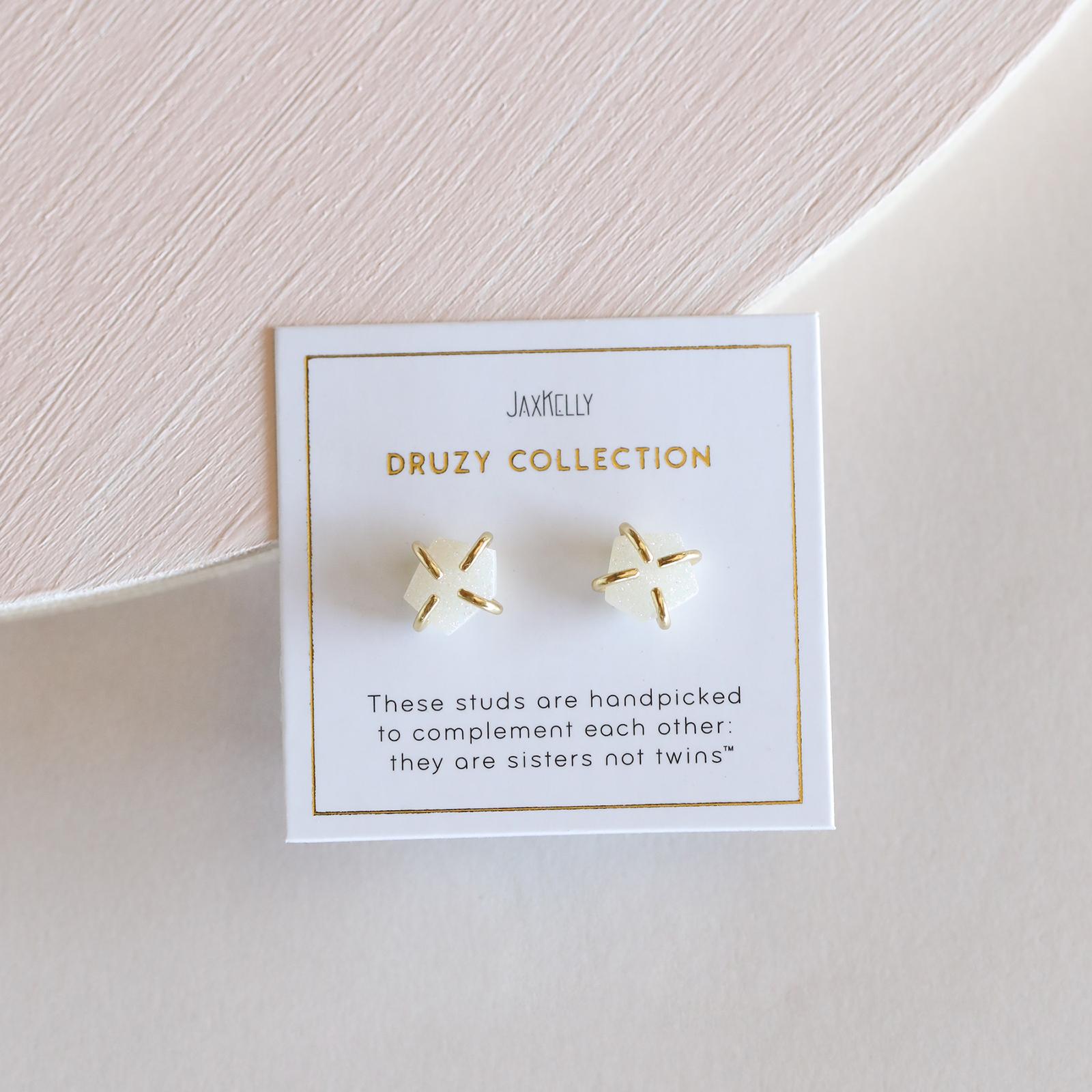 Druzy Prong Earrings